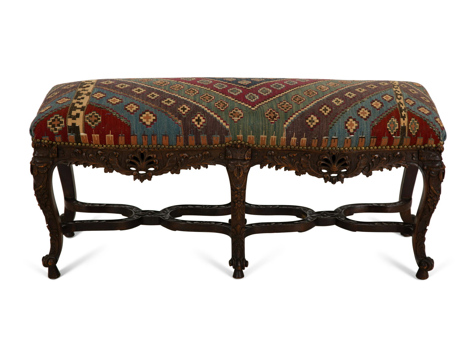 A Louis XV Style Carved Provincial Window Bench (1 of 5)