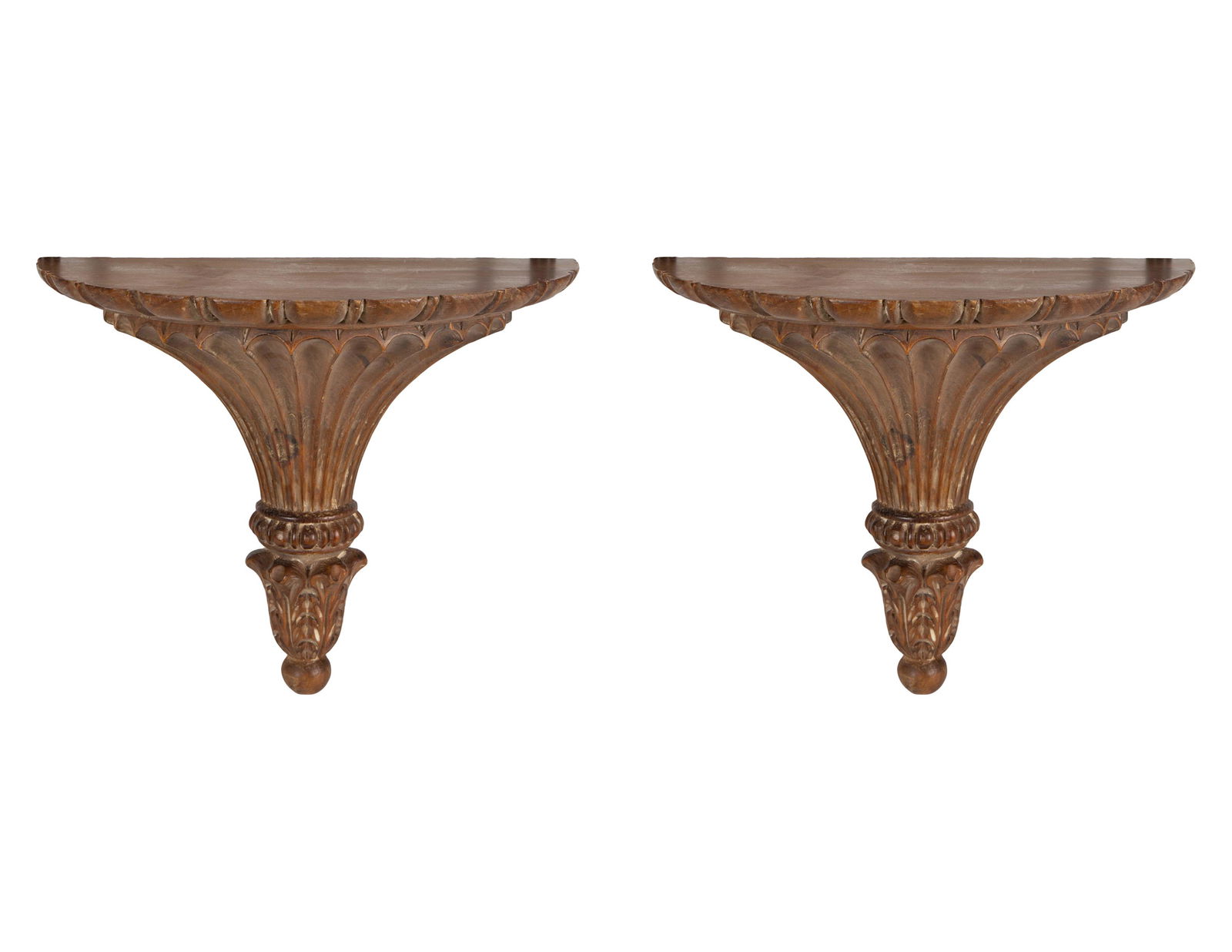 A Pair of Louis XVI Style Carved Wood Wall Brackets  (1 of 5)