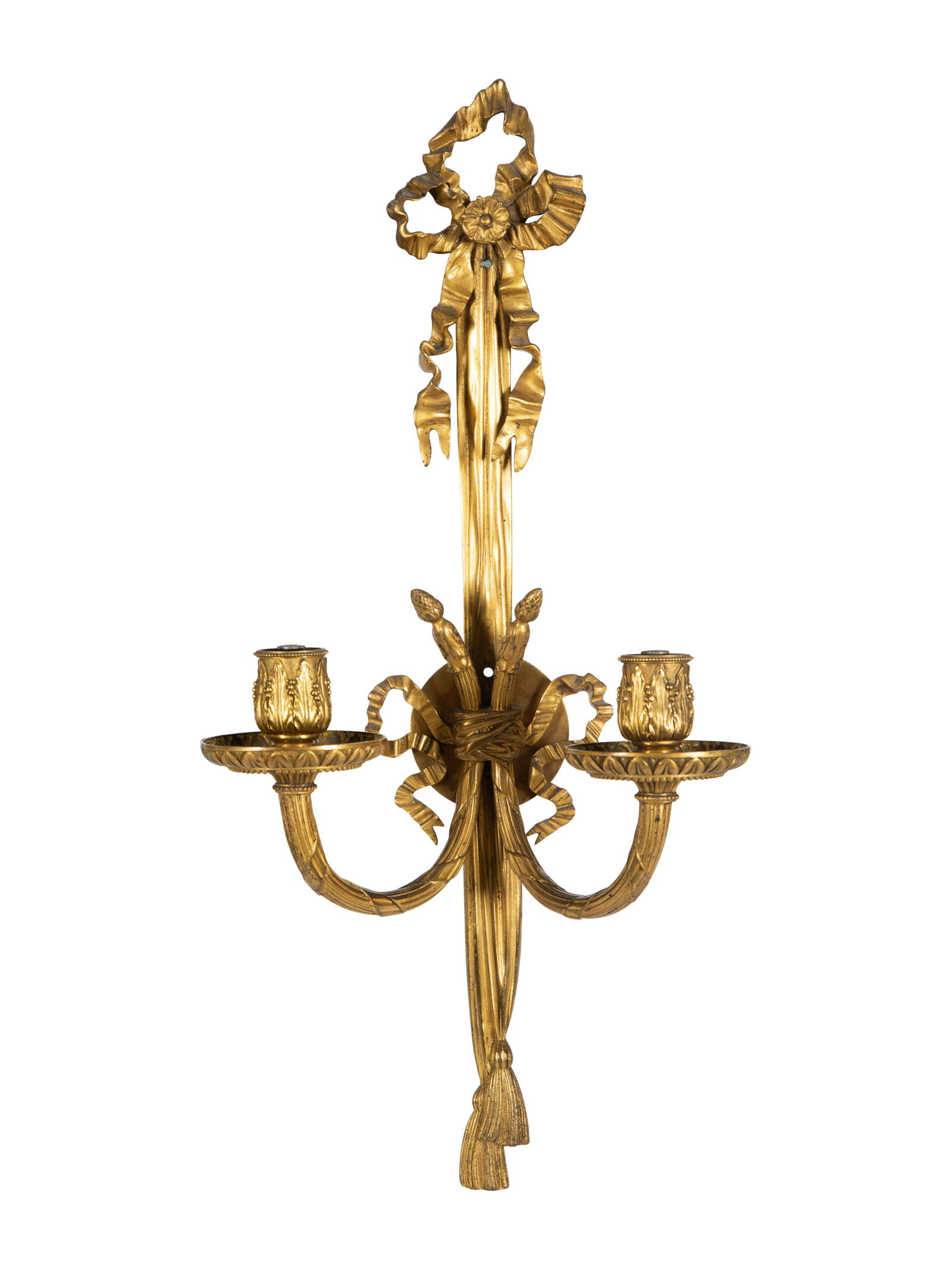A Pair of Louis XVI Style Gilt Bronze Two-Light Sconces (1 of 5)