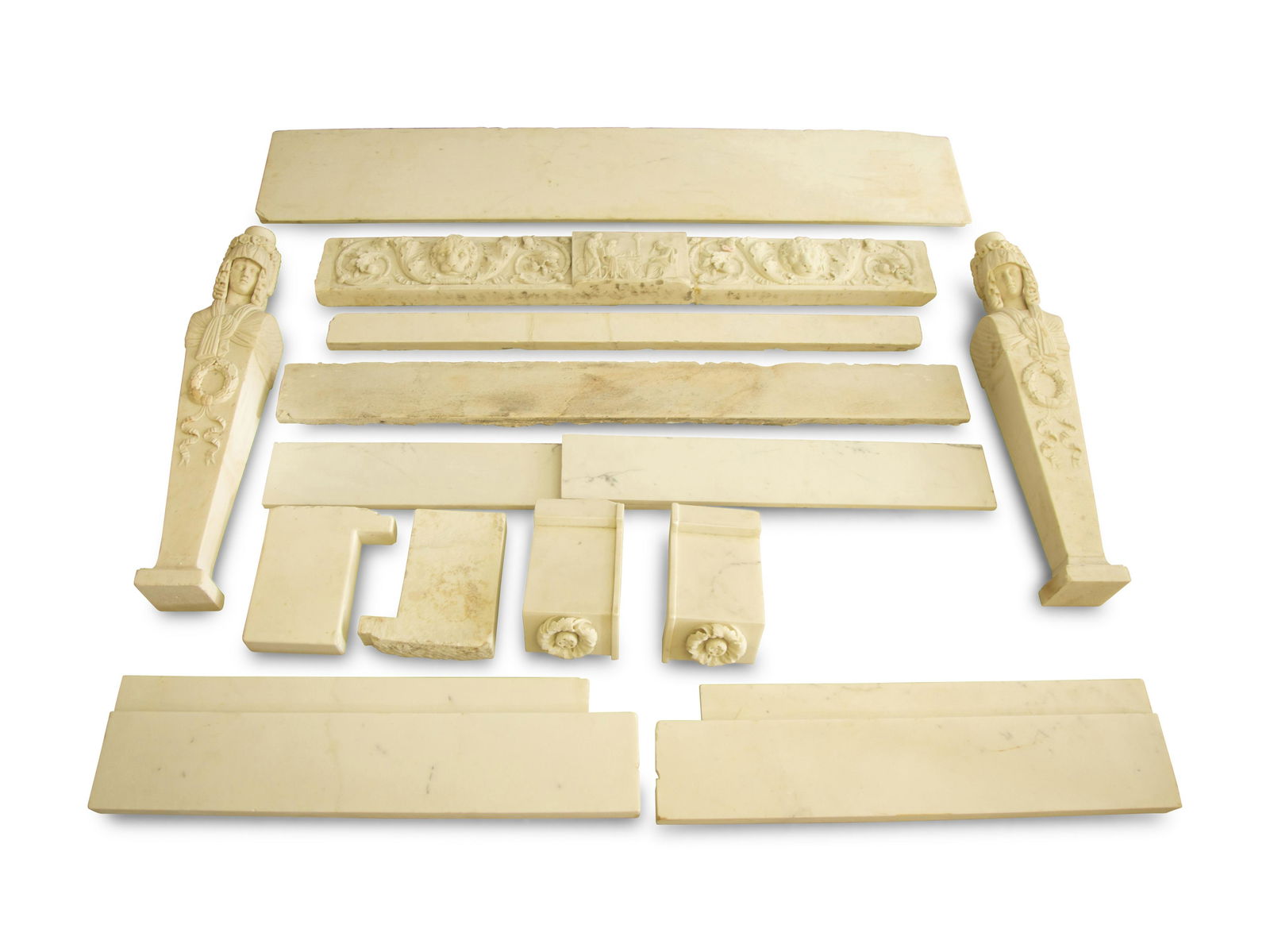 A Carved White Marble Fire Place Surround (1 of 4)