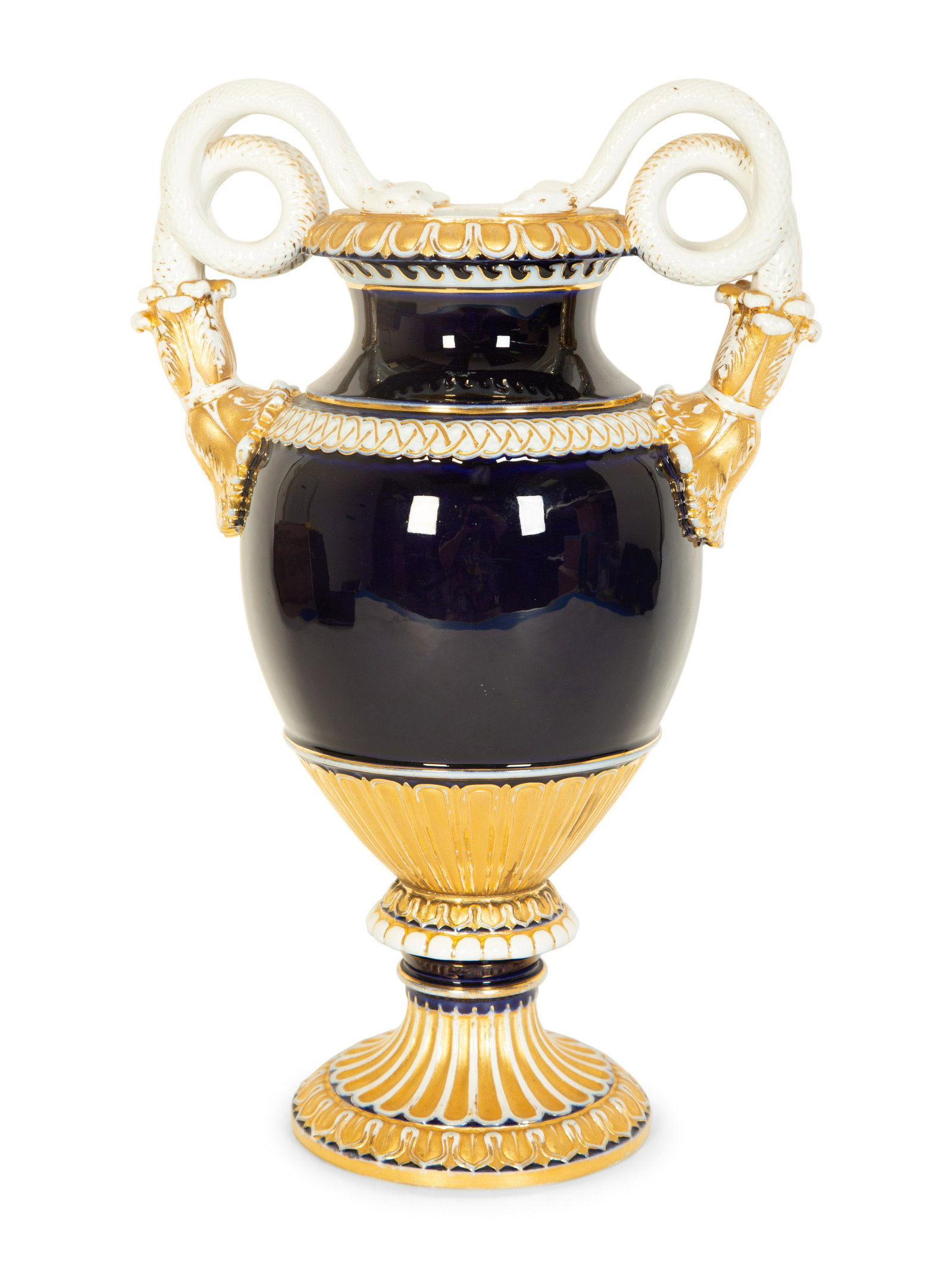 A Meissen Snake-Handled Porcelain Vase (1 of 4)