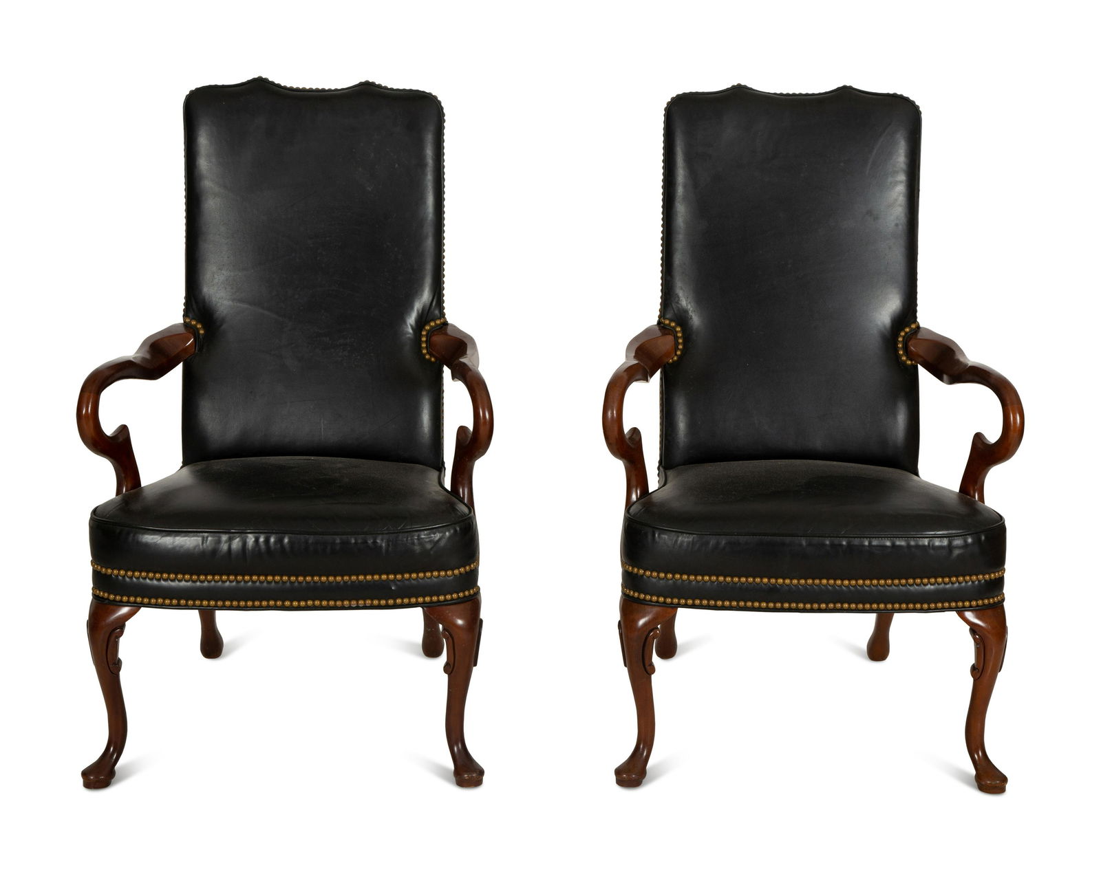 A Pair of George II Style Mahogany Open Armchairs (1 of 4)