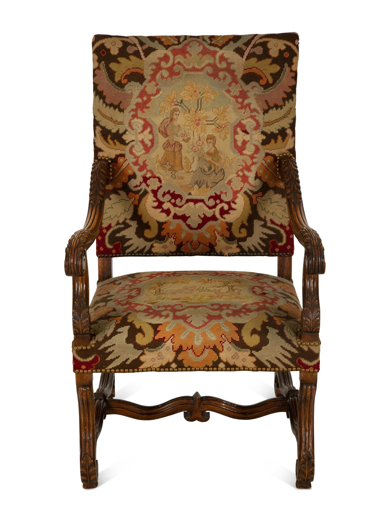 A Louis XIV Style Carved Walnut Fauteuil a la Reine (1 of 4)