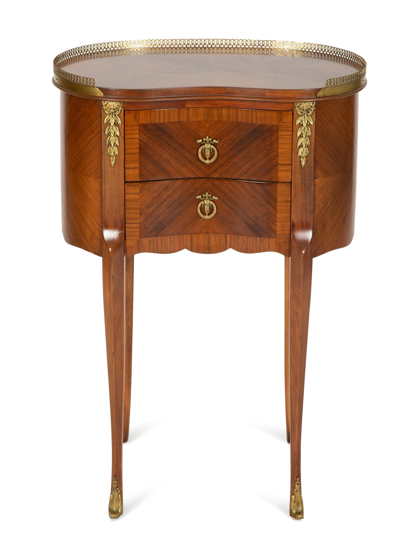 A Louis XV Style Gilt Bronze Mounted Parquetry Chiffonnier: A Louis XV Style Gilt Bronze Mounted Parquetry Chiffonnier 20th Century Height 29 x width 20 inches. Property from the Collection of Robert and Mary Montgomery, Palm Beach, Florida