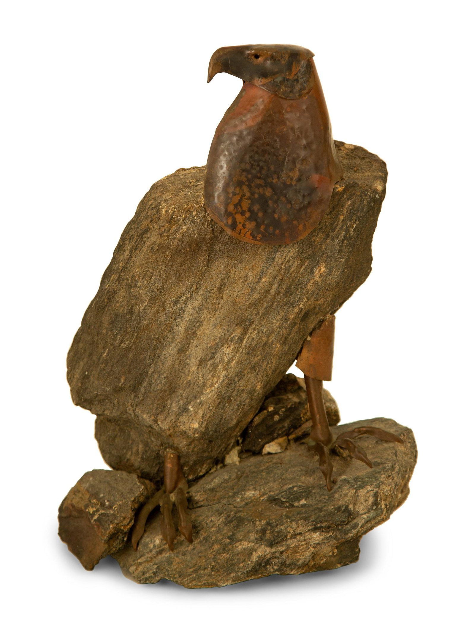 A Natural Stone and Patinated Bronze Figure of an Eagle (1 of 5)
