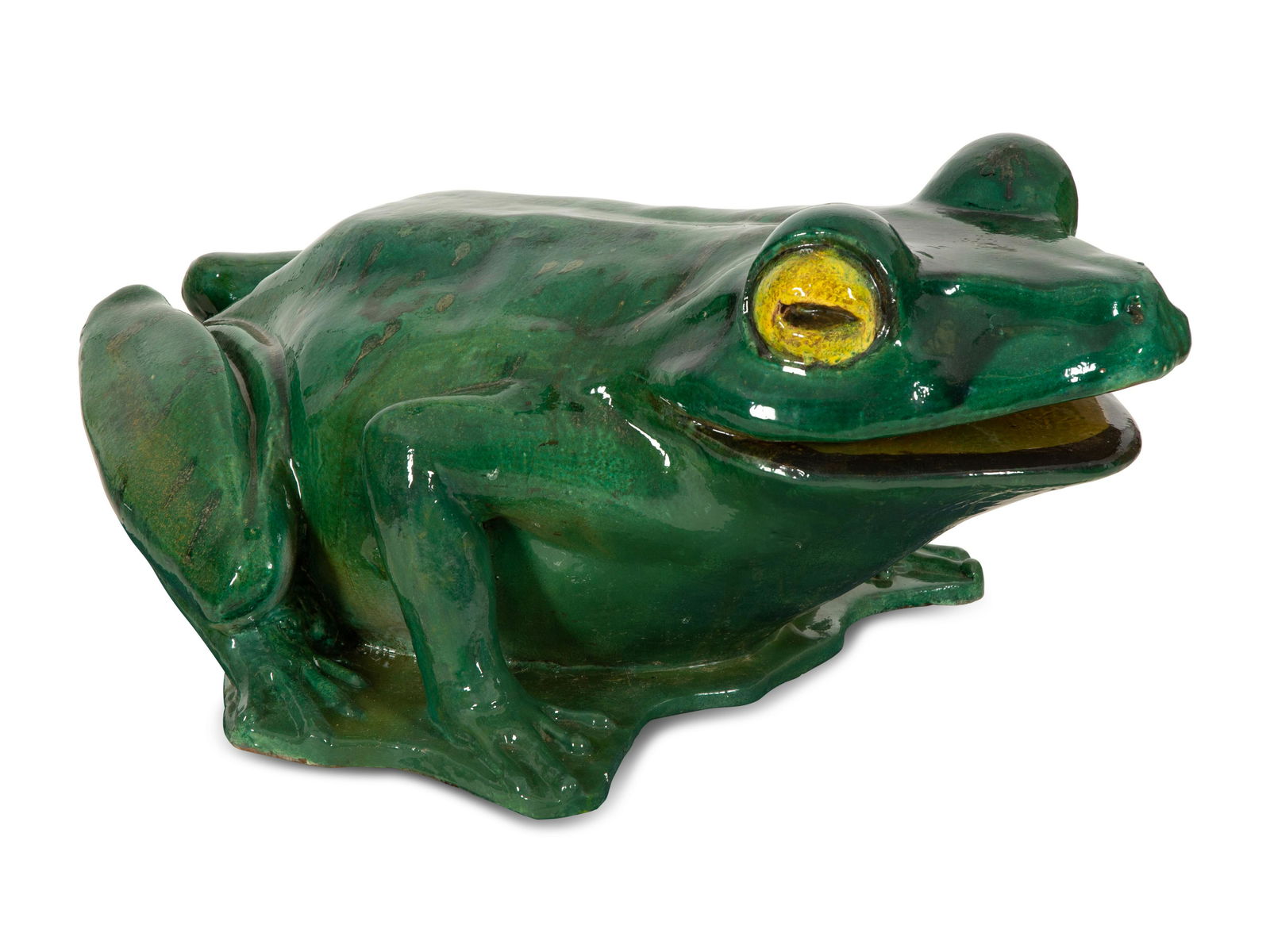 A Green Glazed Ceramic Model of a Frog (1 of 4)
