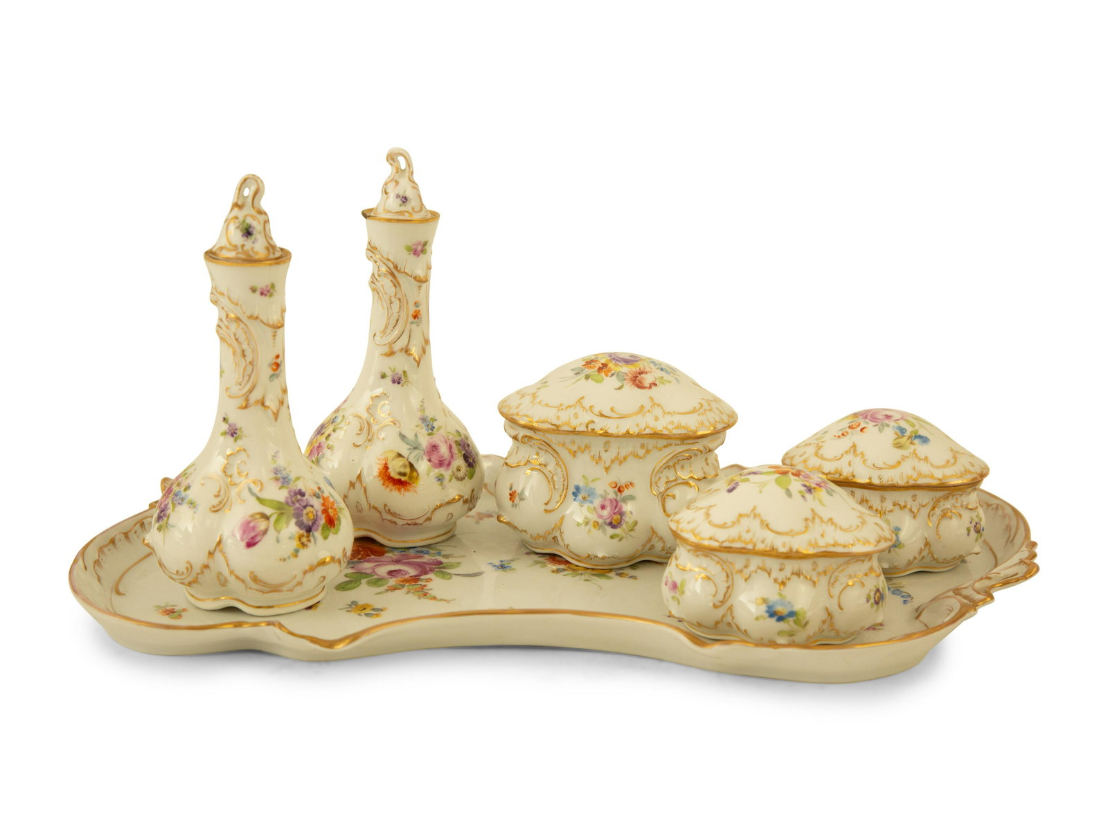 A Dresden Porcelain Vanity Set (1 of 5)