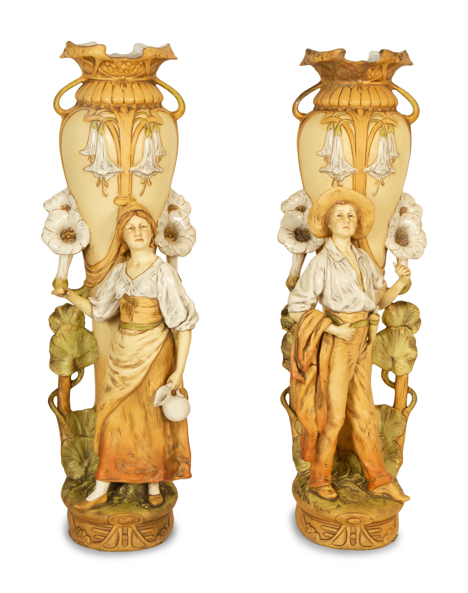 A Pair of Royal Dux Porcelain Figural Vases (1 of 7)