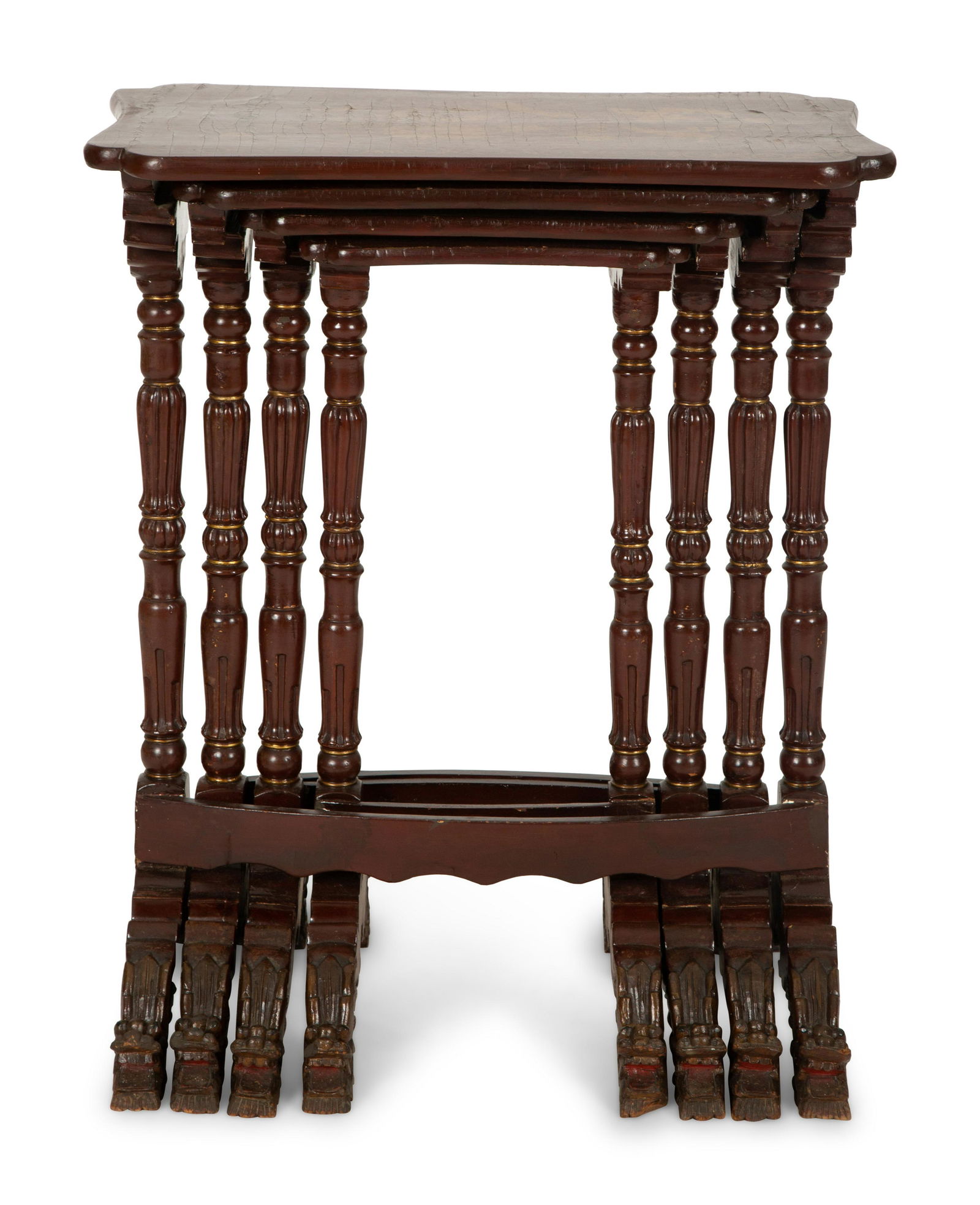 A Set of Four Chinese Lacquered Nesting Tables (1 of 5)