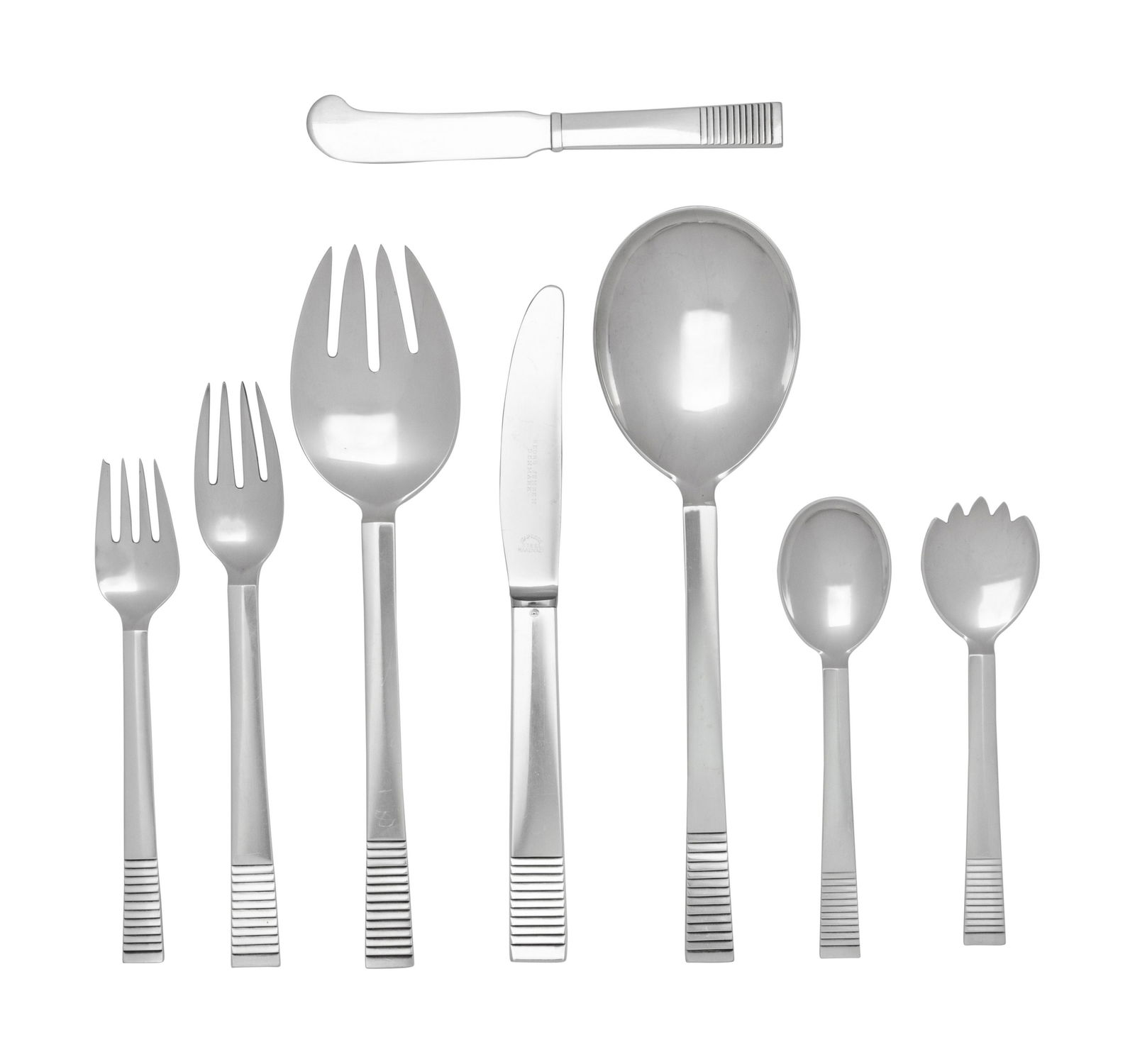 A Georg Jensen Parallel  Silver Flatware Service (1 of 3)