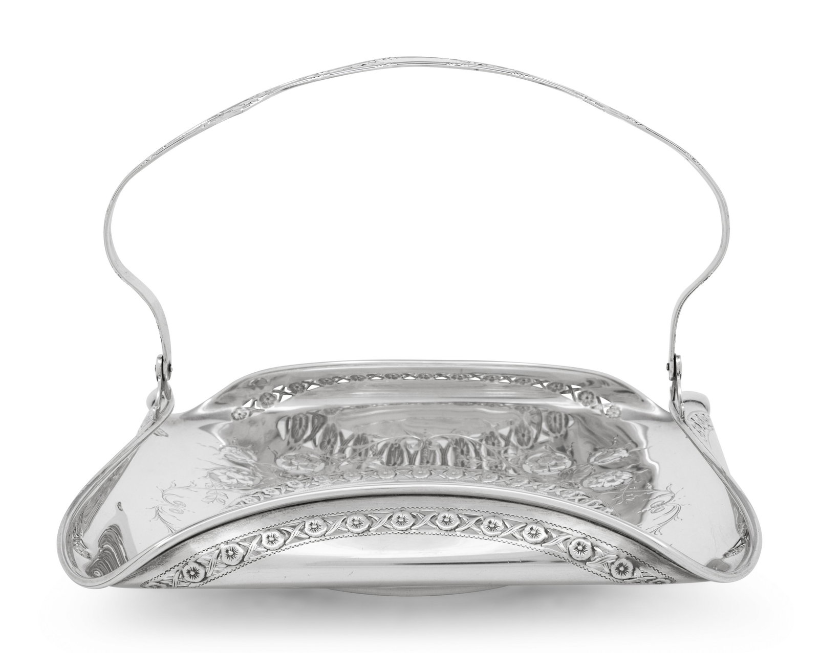 An English Silver Cake Basket and an American Silver Sandwich Plate (1 of 6)