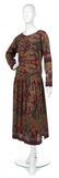 421: A Joan Vass Burgundy Cotton Ikat Dress,