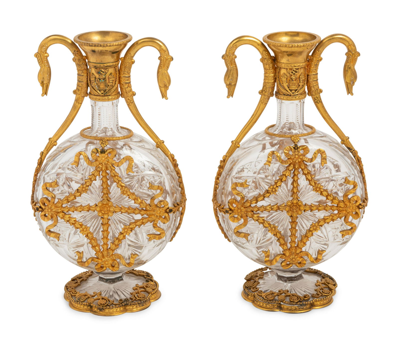 A Pair of French Gilt Bronze Mounted Cut Glass Decanters (1 of 10)