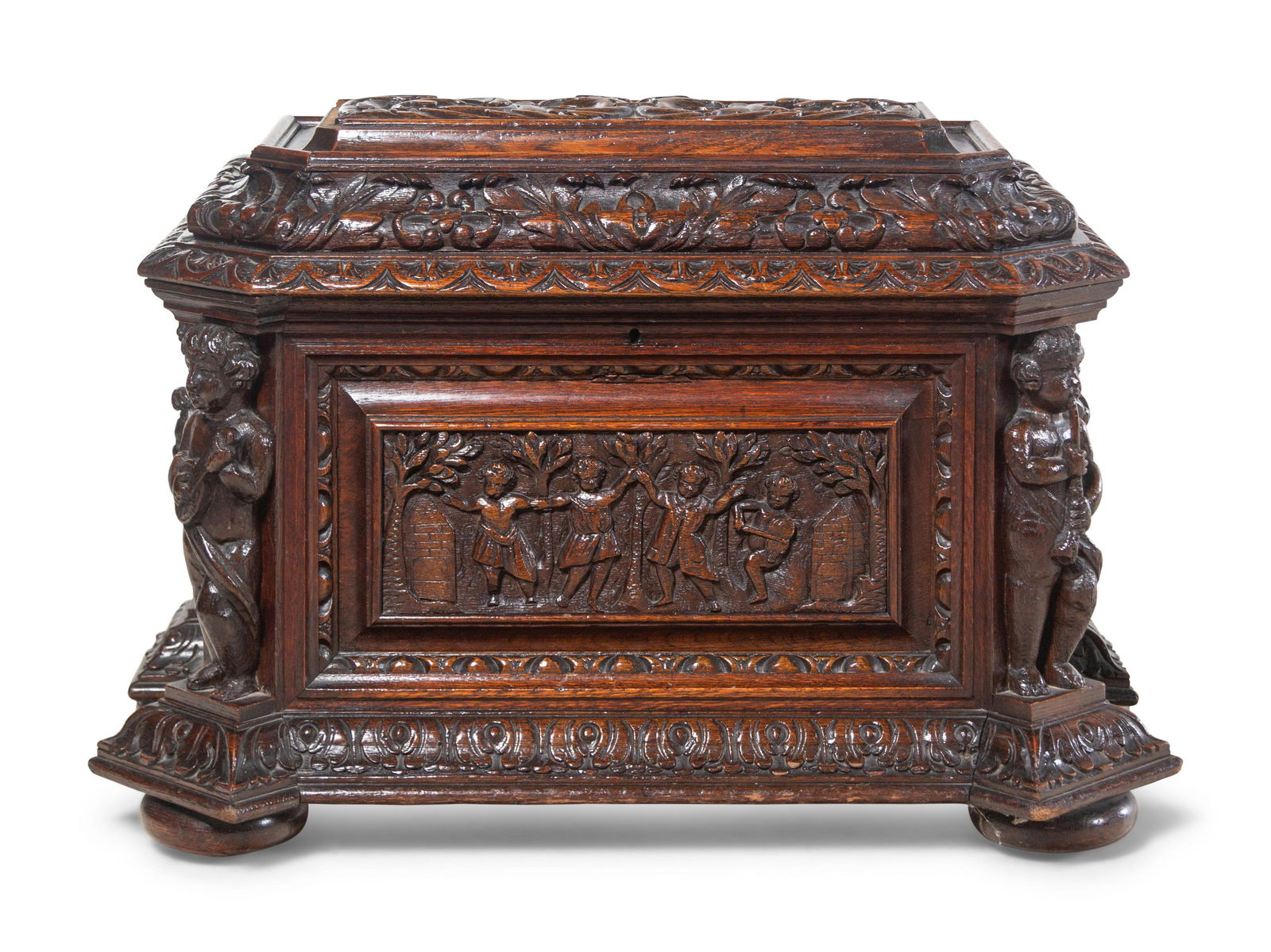A Renaissance Revival Carved Oak Cellarette (1 of 12)