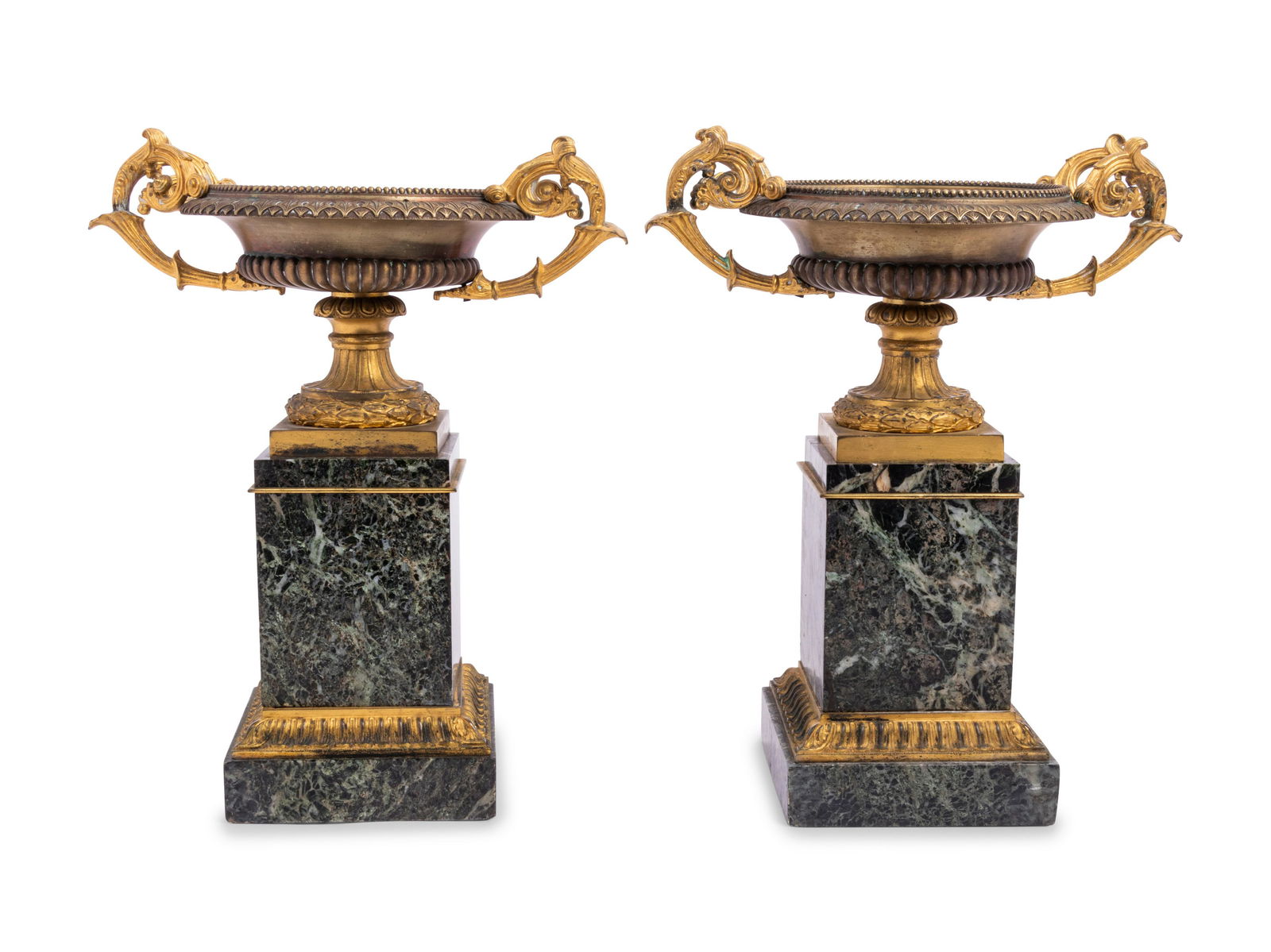 A Pair of Continental Gilt Bronze and Marble Tazze Ornaments (1 of 12)