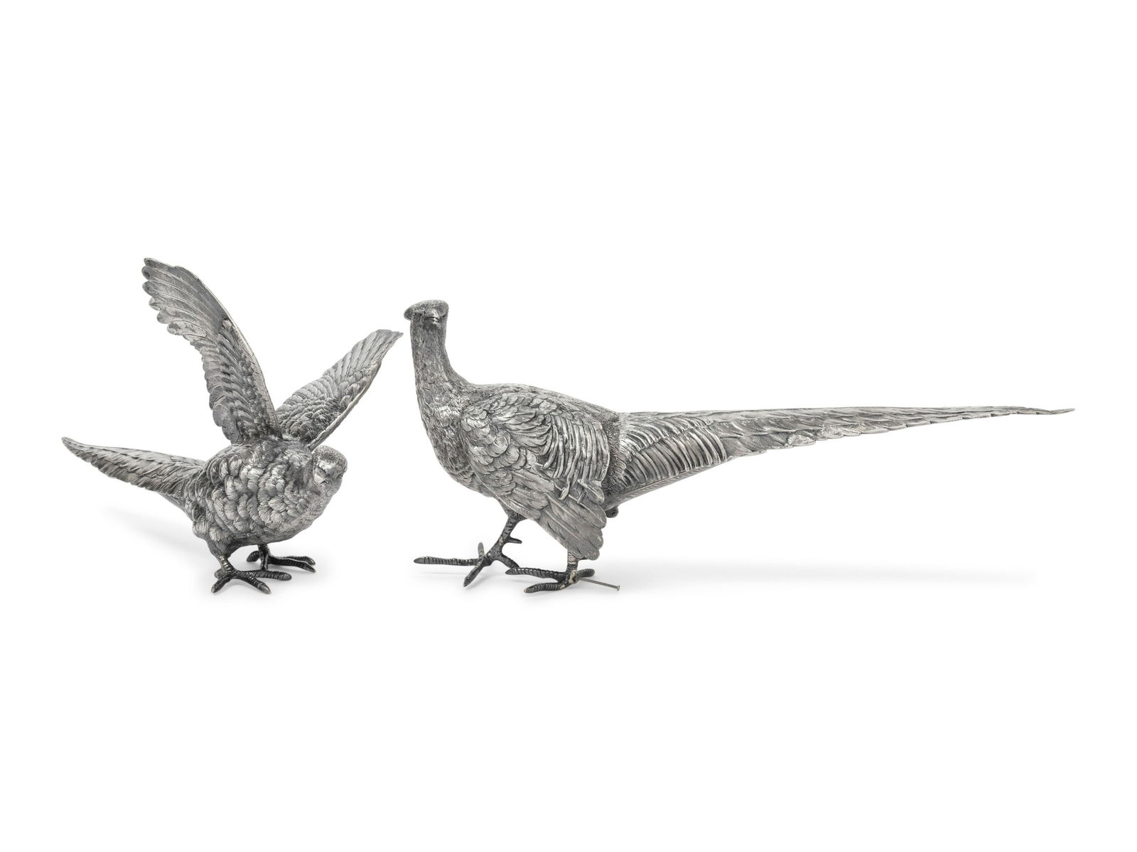 A Pair of Continental Silver-Plate Models of Pheasants (1 of 9)