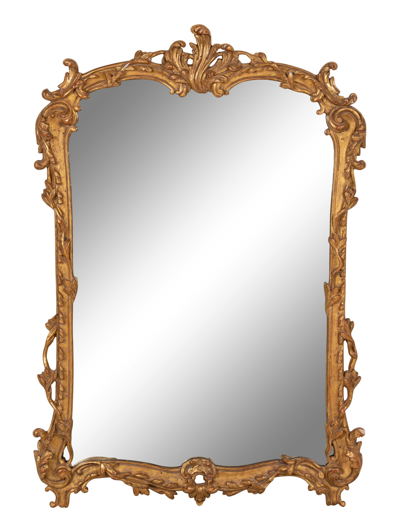 A Regence Style Giltwood Mirror: A Regence Style Giltwood Mirror 20th Century Height 46 1/2 x width 32 inches. Property from the Collection of Mr. and Mrs. Hale Irwin, St. Louis, Missouri
