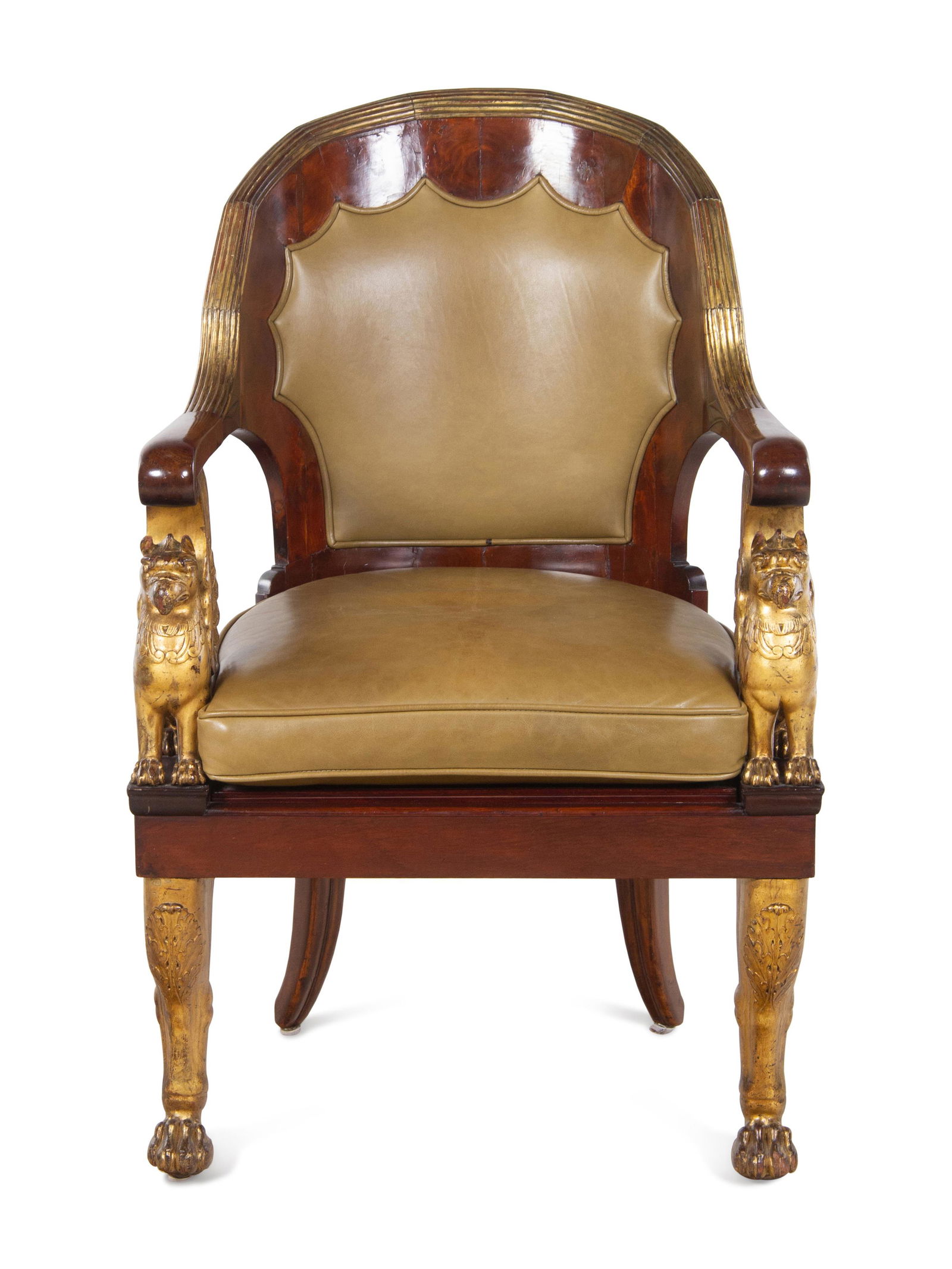 An Empire Parcel Gilt Mahogany Fauteuil (1 of 5)