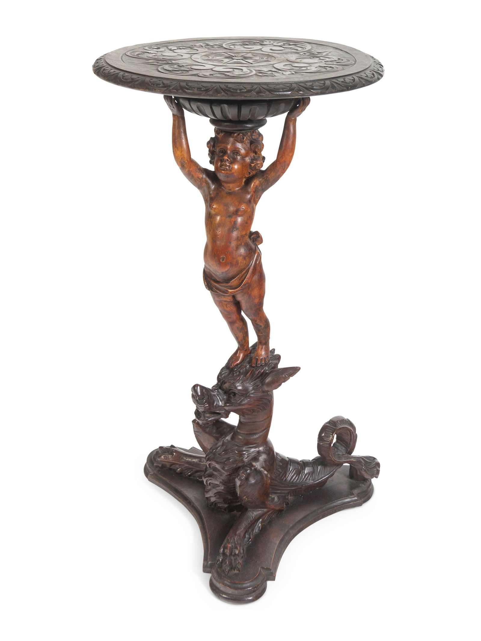 A Venetian Carved Walnut Figural Table (1 of 4)