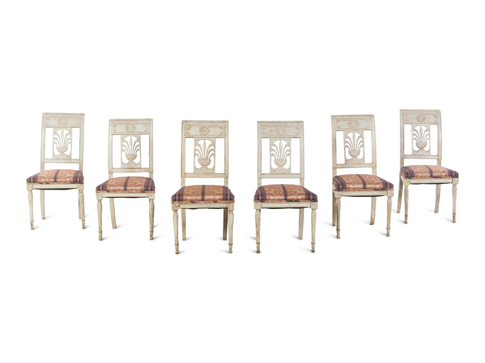A Set of Six Italian Neoclassical Carved and Painted Side Chairs (1 of 3)