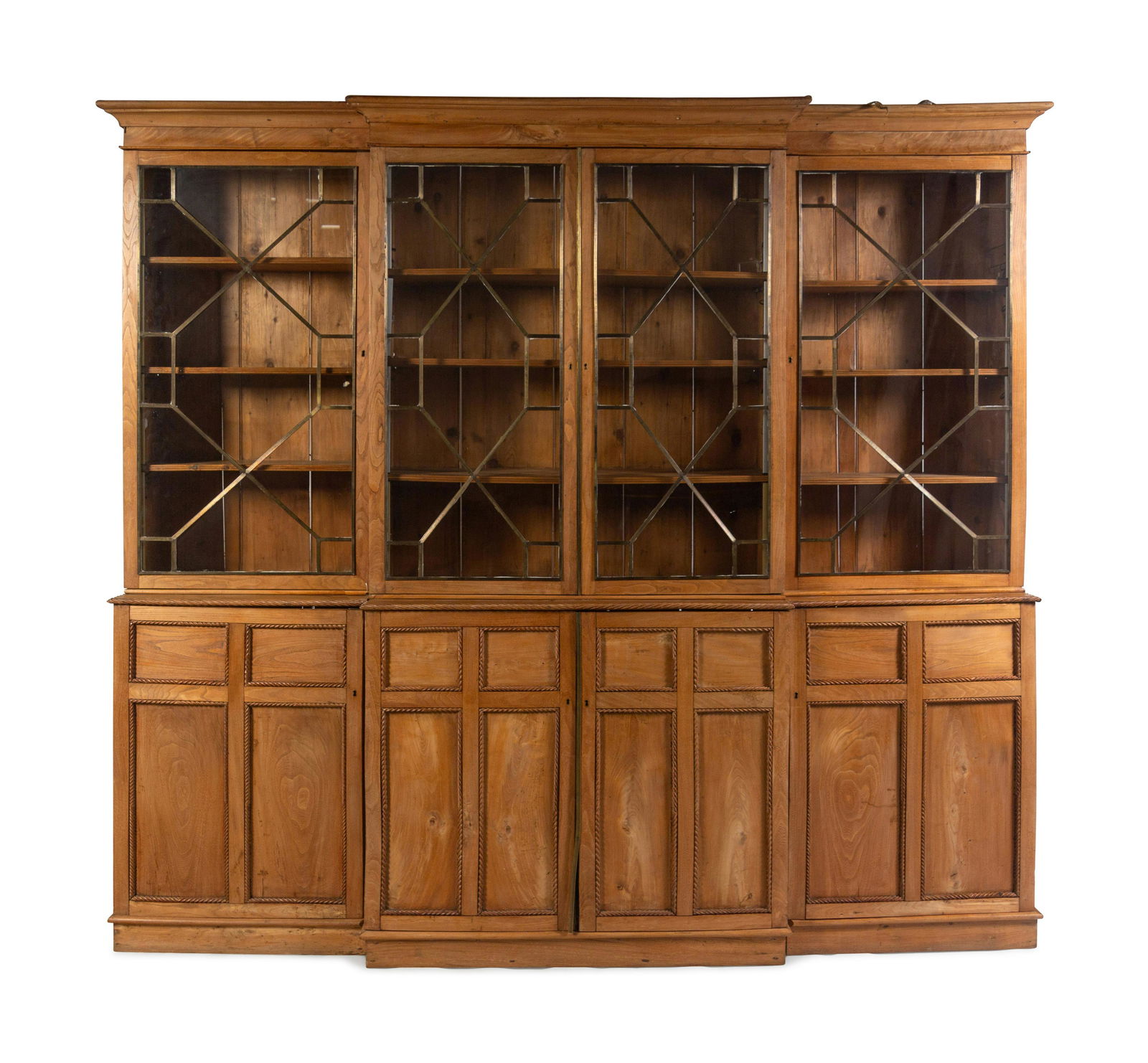 An English Pine Breakfront Bookcase (1 of 4)