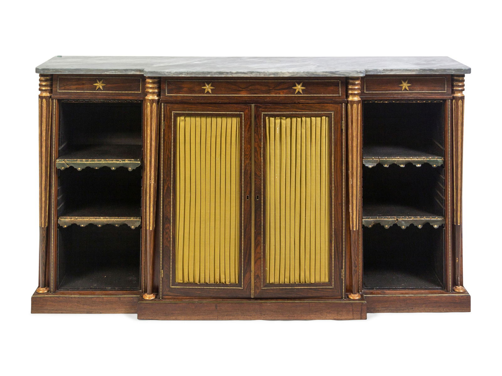 A Regency Style Rosewood Marble-Top Console Cabinet (1 of 4)