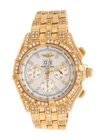 A RARE BREITLING, REF. K44355 18K YELLOW GOLD AND DIAMOND LIMITED EDITION 'CROSS WIND SPECIAL' CHRON (1 of 2)