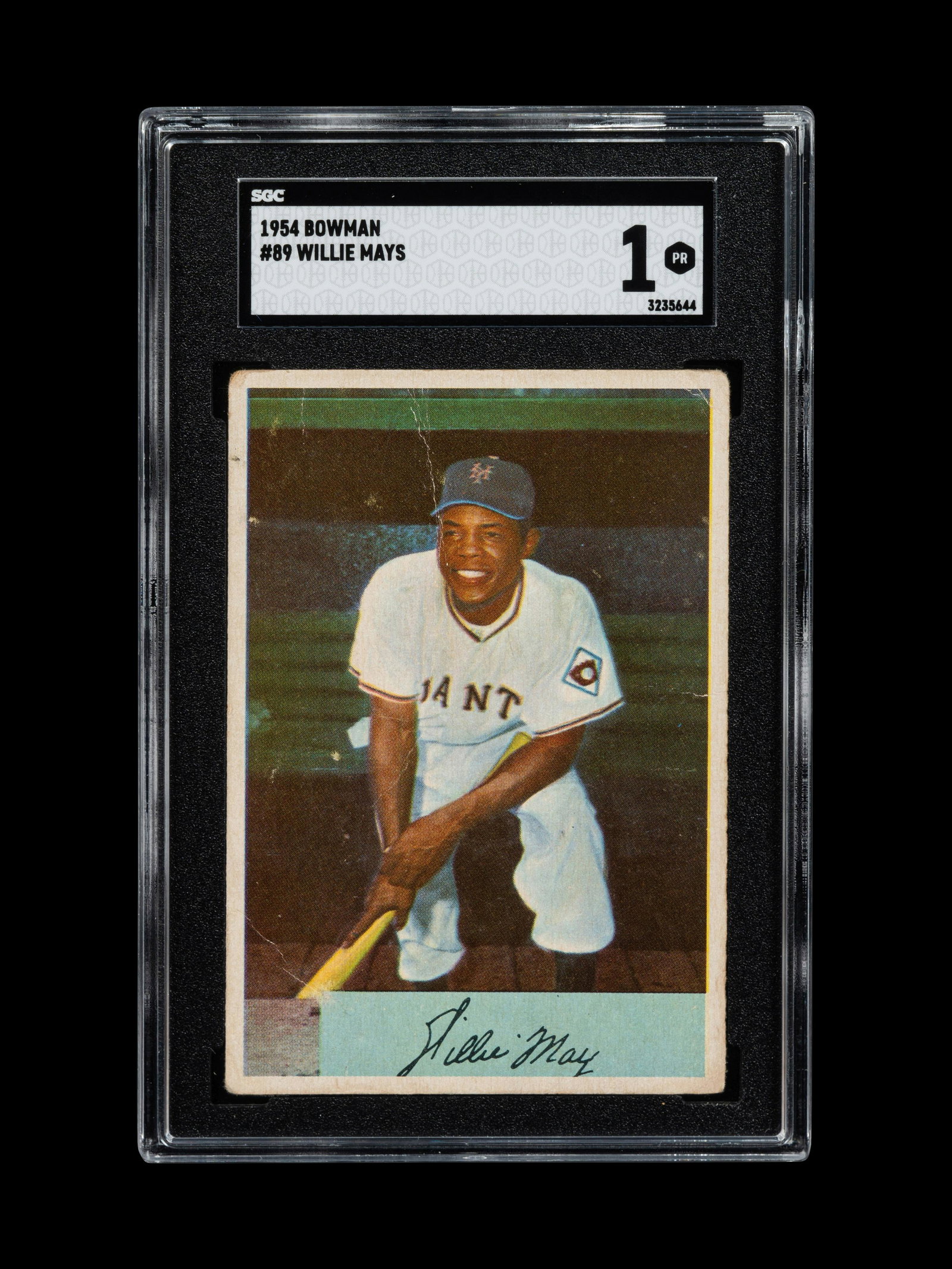 A 1954 Bowman Willie Mays Baseball Card No. 89 (SGC 1) (1 of 2)