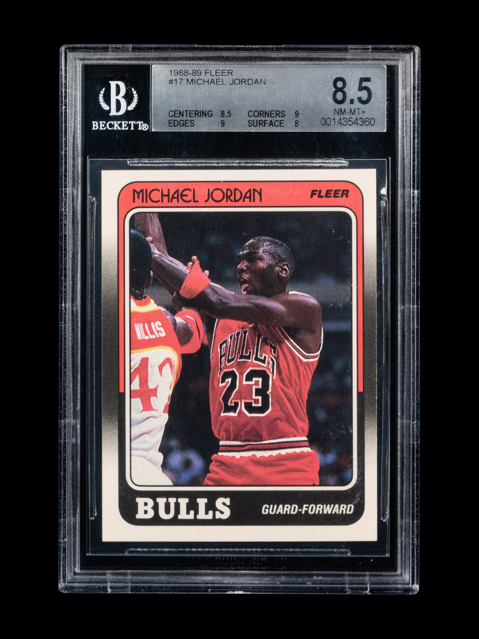 A 1988-89 Fleer Michael Jordan Basketball Card No. 17 (BGS 8.5 NM-MT+) (1 of 2)