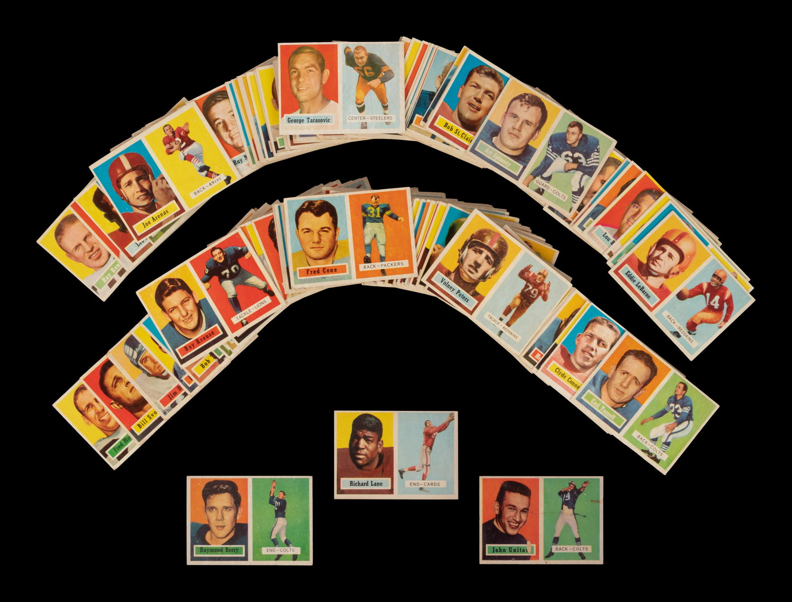 A Near Set of 1957 Topps Football Cards (139/154) Including Johnny Unitas Rookie and Multiple Hall (1 of 8)