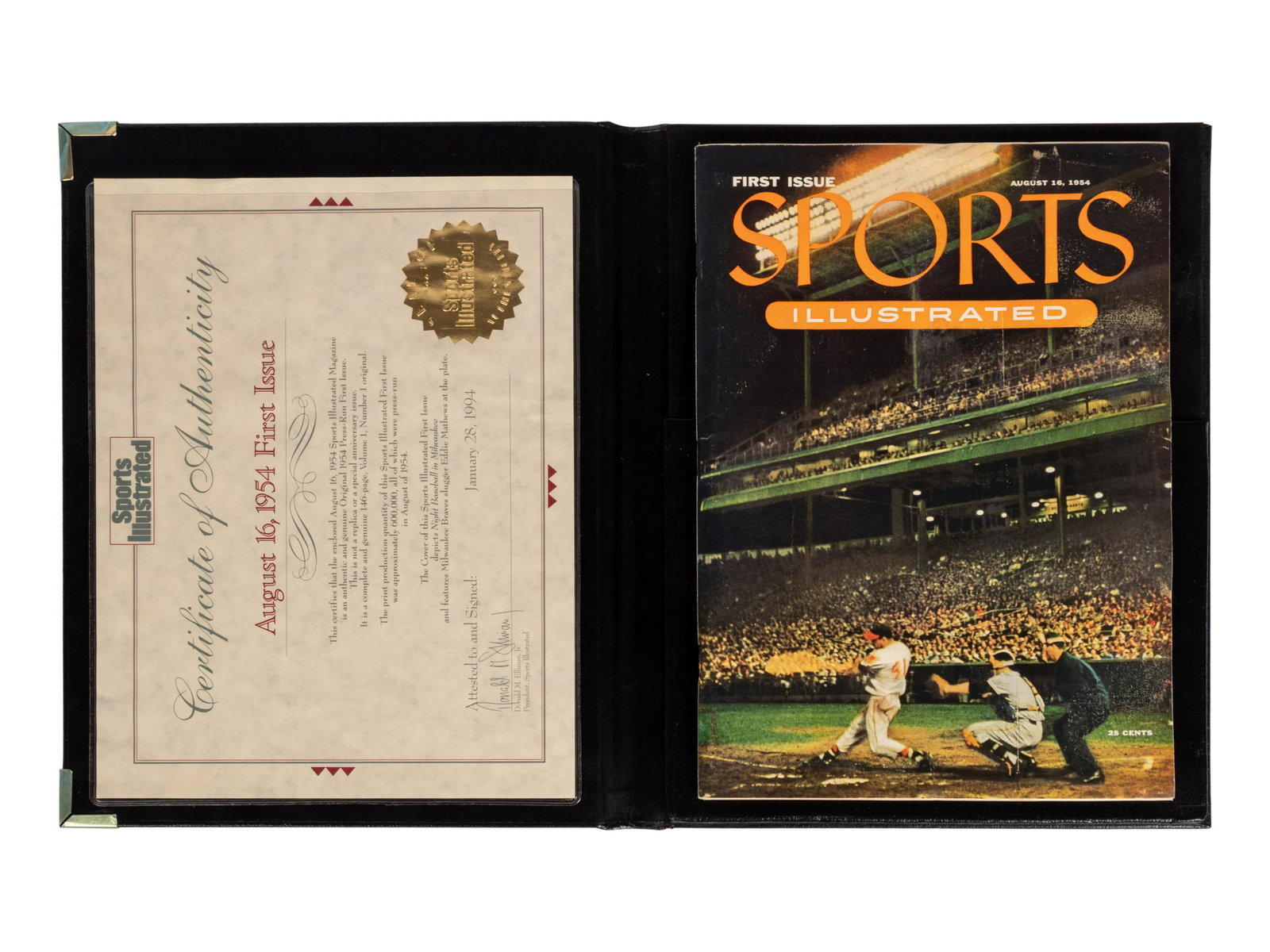 An Original 1954 Inaugural Issue of Sports Illustrated Including 1954 Topps Baseball Cards Insert (1 of 5)