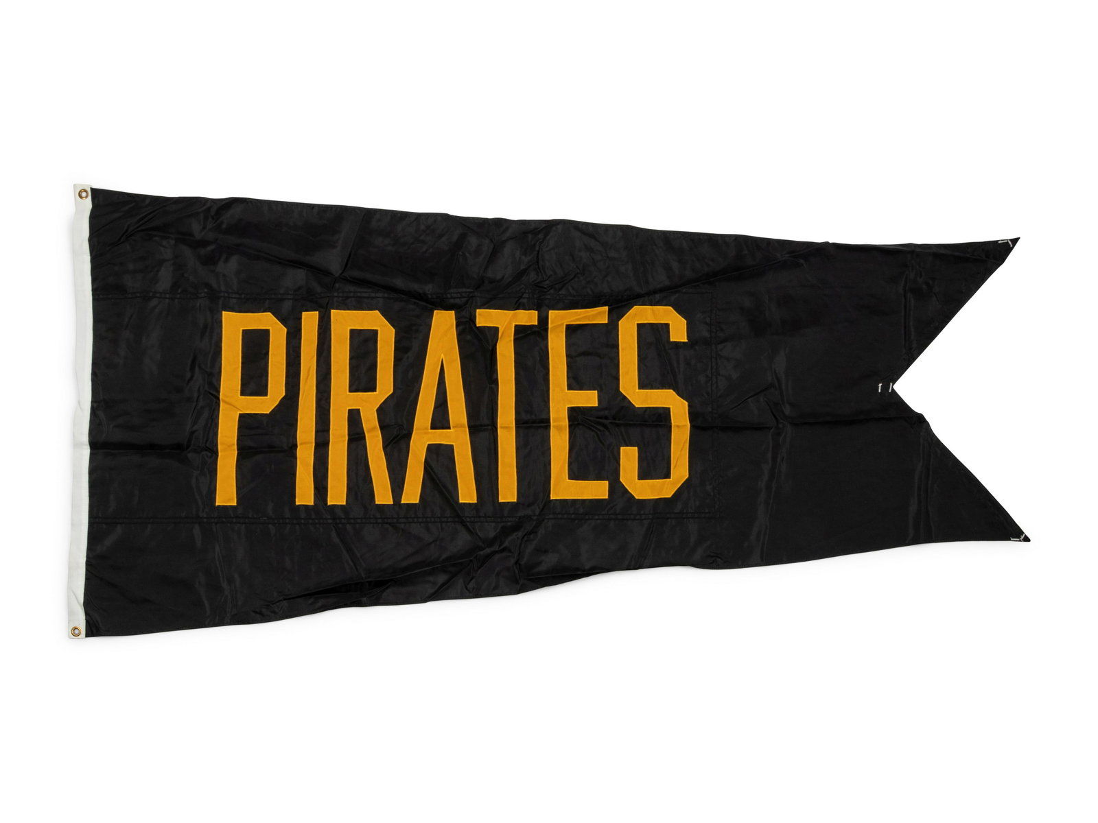 An Pittsburgh Pirates Flag Once Flown on Wrigley Field Scoreboard Collected by Former Chicago Cubs: An Pittsburgh Pirates Flag Once Flown on Wrigley Field Scoreboard Collected by Former Chicago Cubs Wrigley Field Head Scorekeeper Property from The Collection of Wrigley Field Head Scorekeeper Brian H