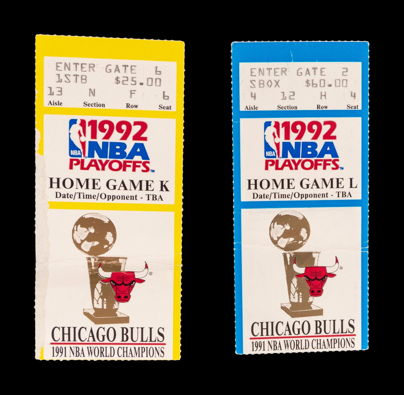 A Group of 1992 Chicago Bulls vs. Portland Trail Blazers NBA Finals Ticket Stubs Including Michael (1 of 2)