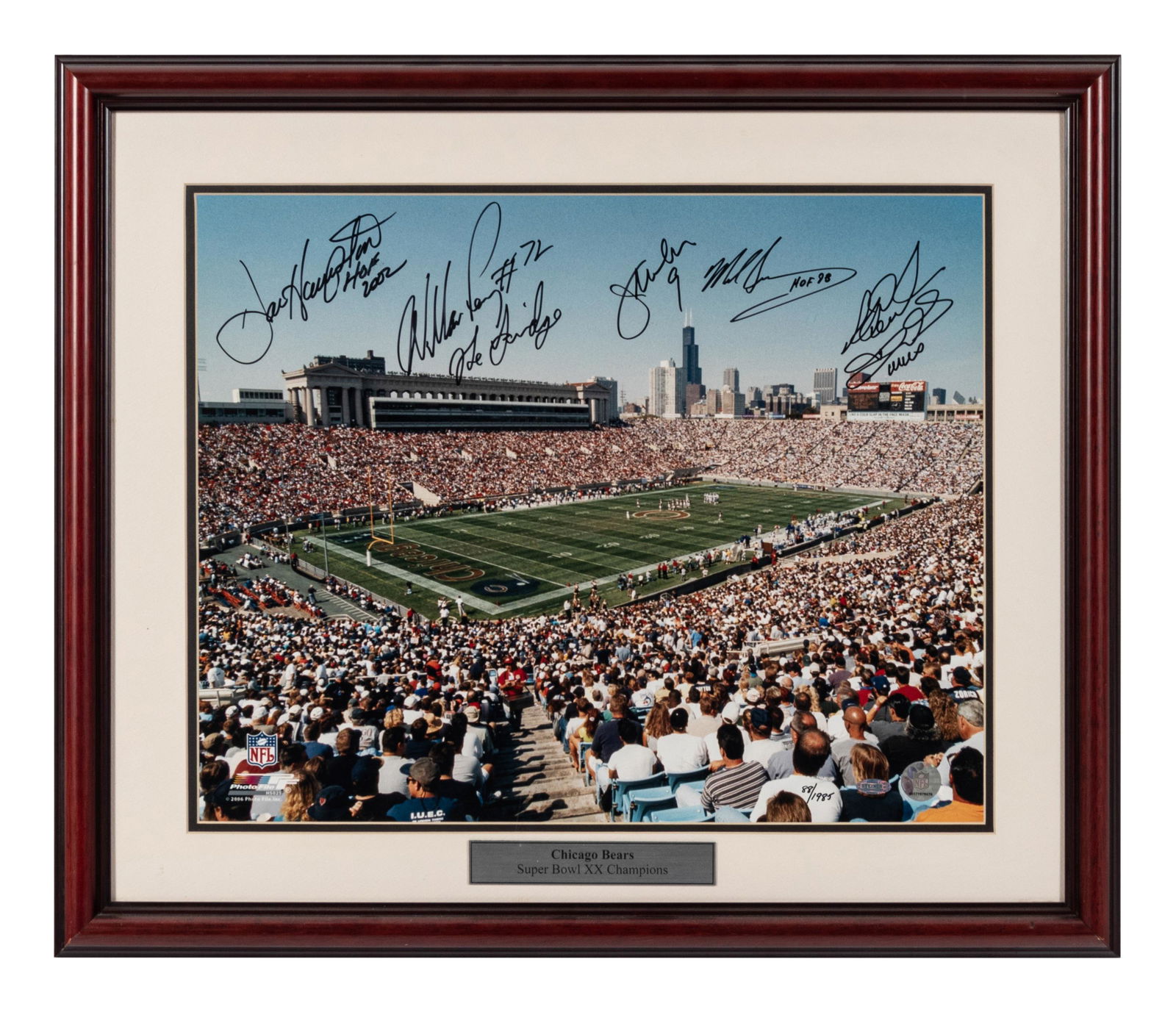 A 1985 Chicago Bears Signed Autograph Soldier Field Photo, (1 of 1)