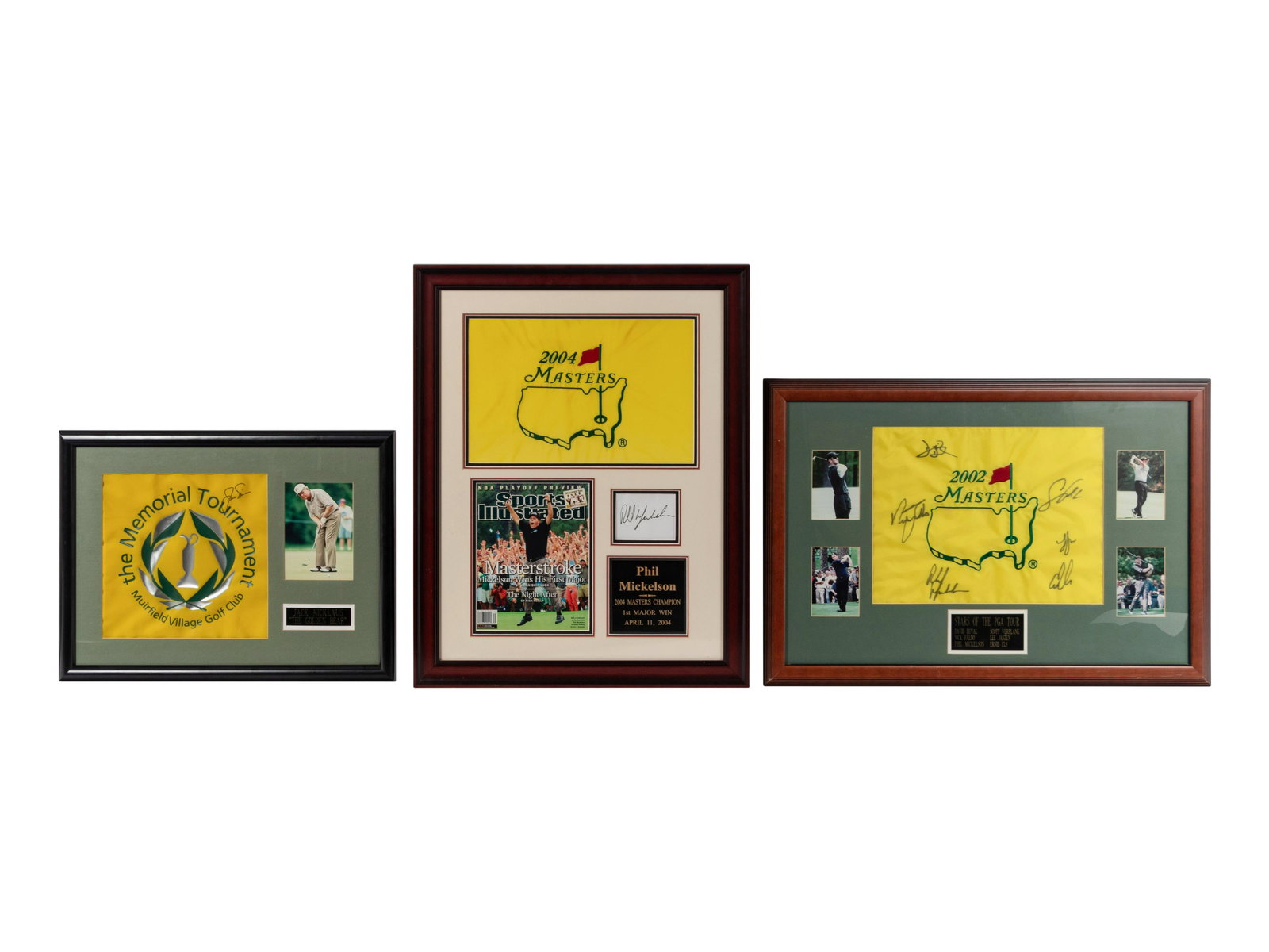 A Group of PGA Golf Tournament Signed Autograph Displays (1 of 4)