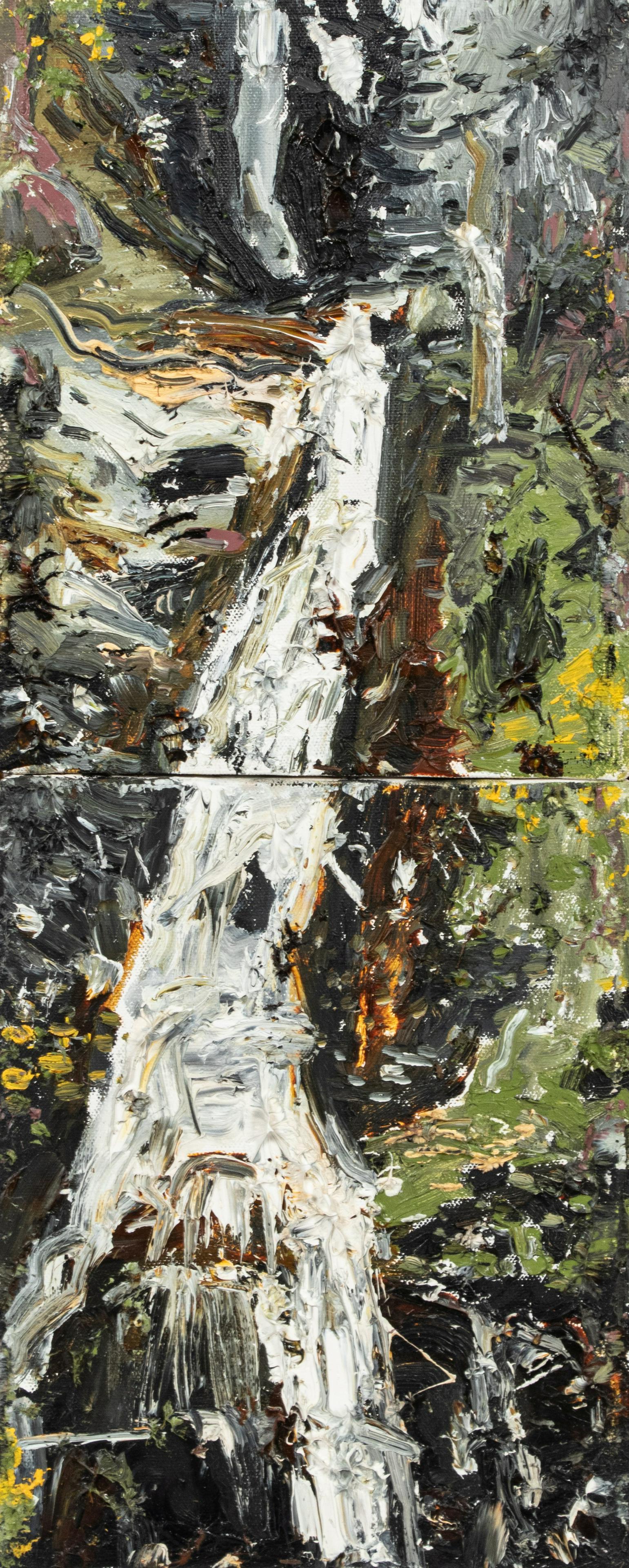 John Walker (British, b. 1939) Untitled (Waterfall), 1994: John Walker (British, b. 1939) Untitled (Waterfall), 1994 oil on joined canvases 19 7/8 x 8 1/8 inches. Provenance: Knoedler & Company, New York (label verso) Hill Gallery, Birmingham, Michigan, 2000