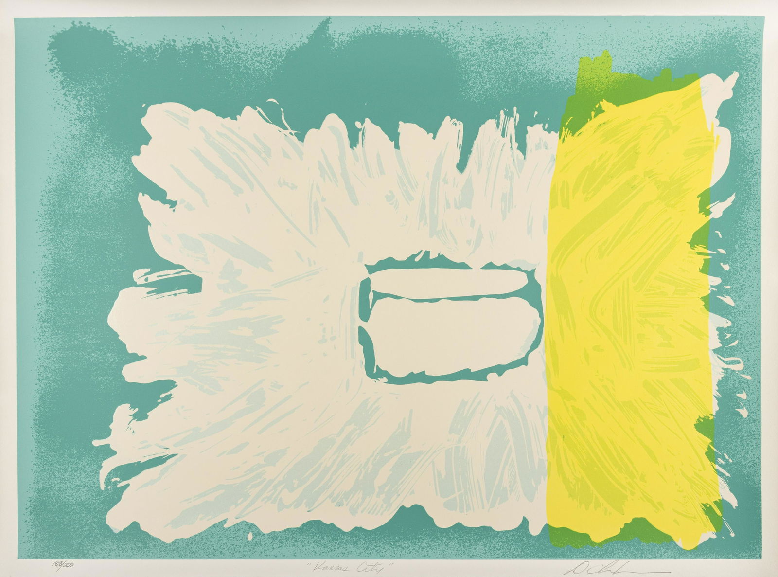 Dan Christensen (American, 1942-2007) Kansas City: Dan Christensen (American, 1942-2007) Kansas City screenprint signed, titled, and numbered 188/200 in pencil 38 1/2 x 27 1/2 inches. Deaccessioned from the Boca Raton Museum of Art to benefit the Acqu