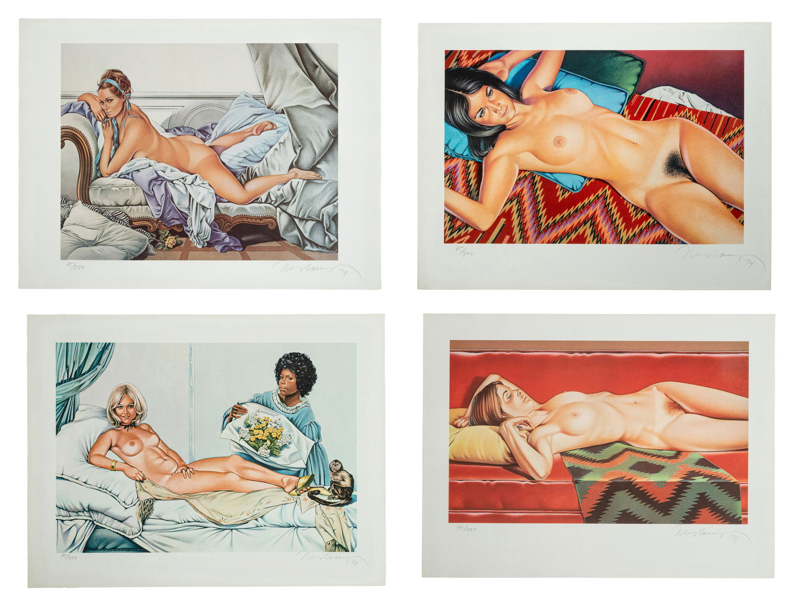 Mel Ramos (American, 1935-2018) Mel Ramos (complete portfolio of four prints with original cloth (1 of 20)