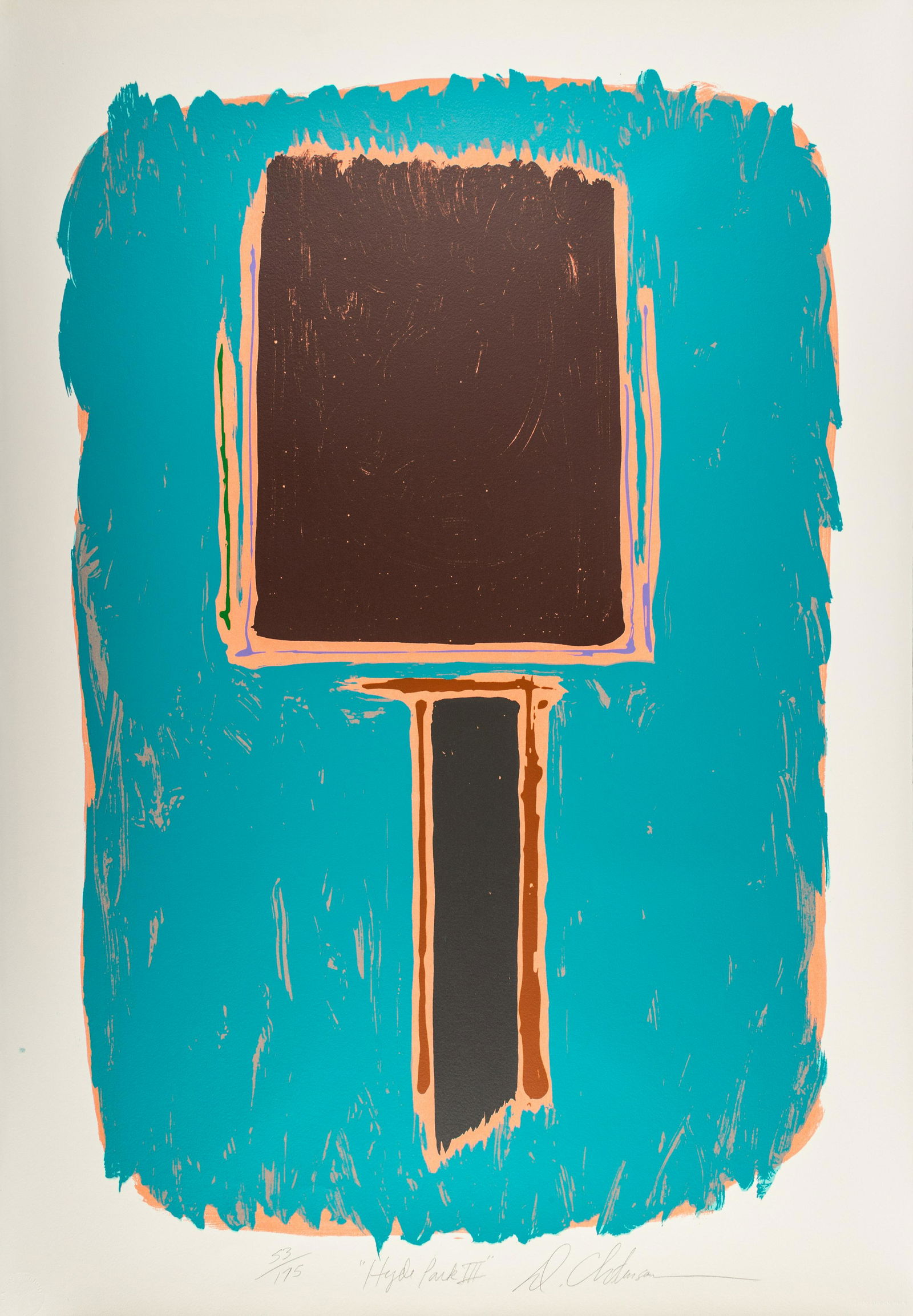 Dan Christensen (American, 1942-2007) Hyde Park III: Dan Christensen (American, 1942-2007) Hyde Park III screenprint signed, titled, and numbered 53/175 in pencil 36 1/2 x 25 1/2 inches. Deaccessioned from the Boca Raton Museum of Art to benefit the Acq