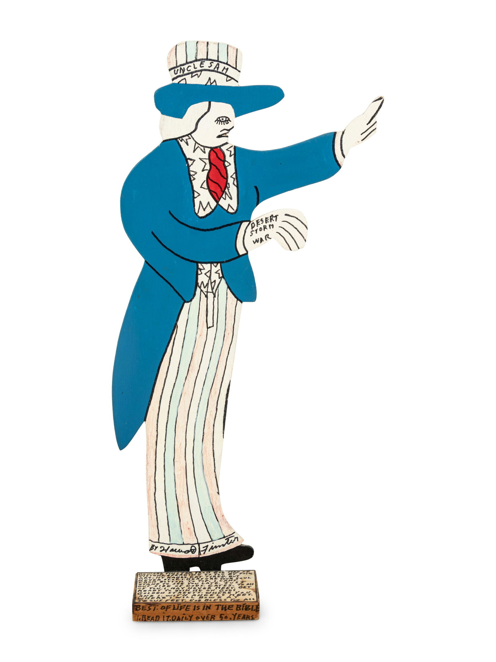 Howard Finster (American, 1916-2001) Uncle Sam: Desert Storm War, 1991 (1 of 5)