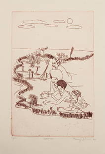 Benny Andrews (American, 1930-2006) Dreamers, 1976: Benny Andrews (American, 1930-2006) Dreamers, 1976 etching signed, titled, dated, and numbered 37/50 in pencil 20 3/4 x 13 3/4 inches. Property from a Private Collection, Chicago, Illinois