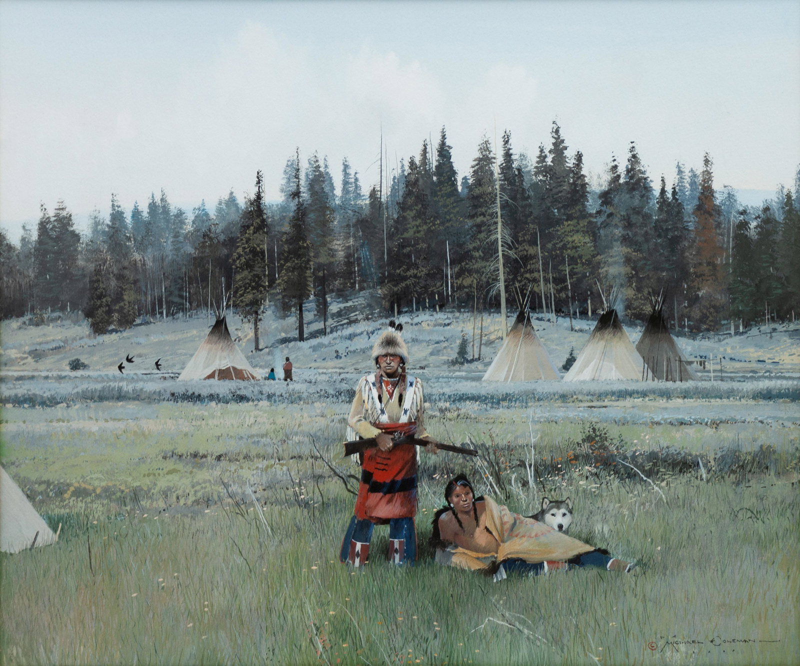 Michael Coleman (American, b. 1946) Sunnyland: Michael Coleman (American, b. 1946) Sunnyland watercolor signed Michael Coleman (lower right) 12 x 14 inches Property from a Private Collection, Atlanta, Georgia Provenance: Altermann Gallery, Santa F