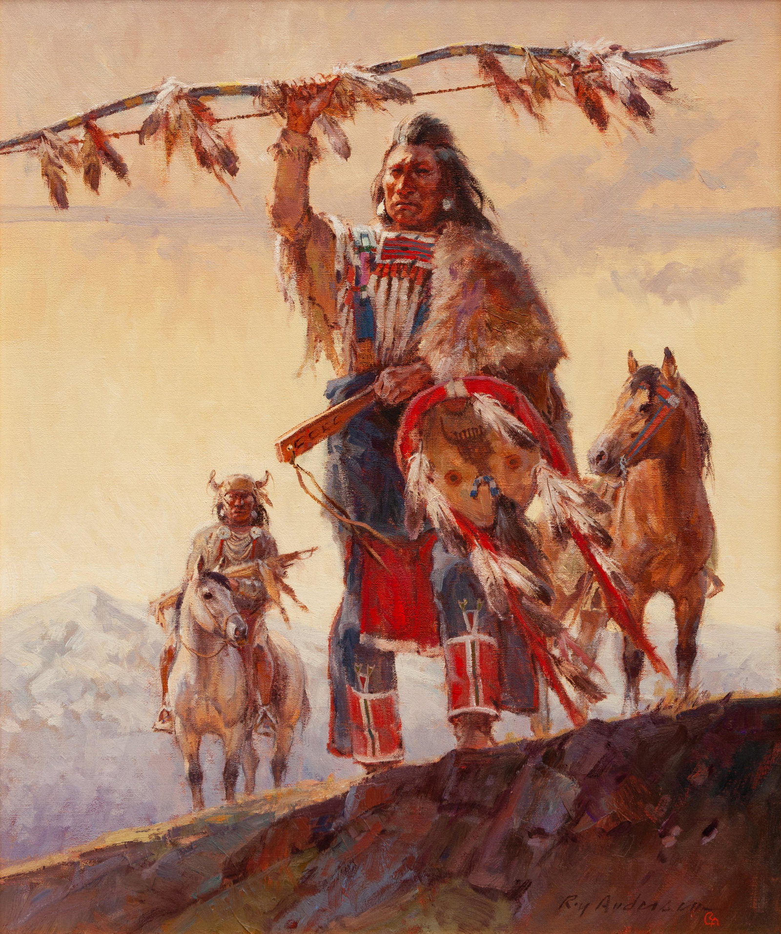 Roy Andersen (American, b. 1930) Bow Lance Song: Roy Andersen (American, b. 1930) Bow Lance Song oil on canvas signed Roy Andersen (lower right) 24 x 20 inches Property from a Private Collection, San Francisco, California