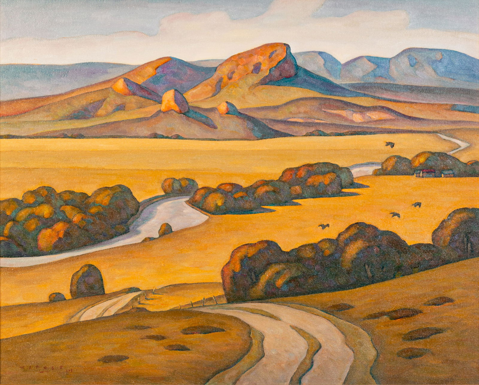 Howard Post (American, b. 1948) River Valley: Howard Post (American, b. 1948) River Valley oil on canvas signed HE Post (lower left) 24 x 30 inches Property from a Private Collection, Denver, Colorado