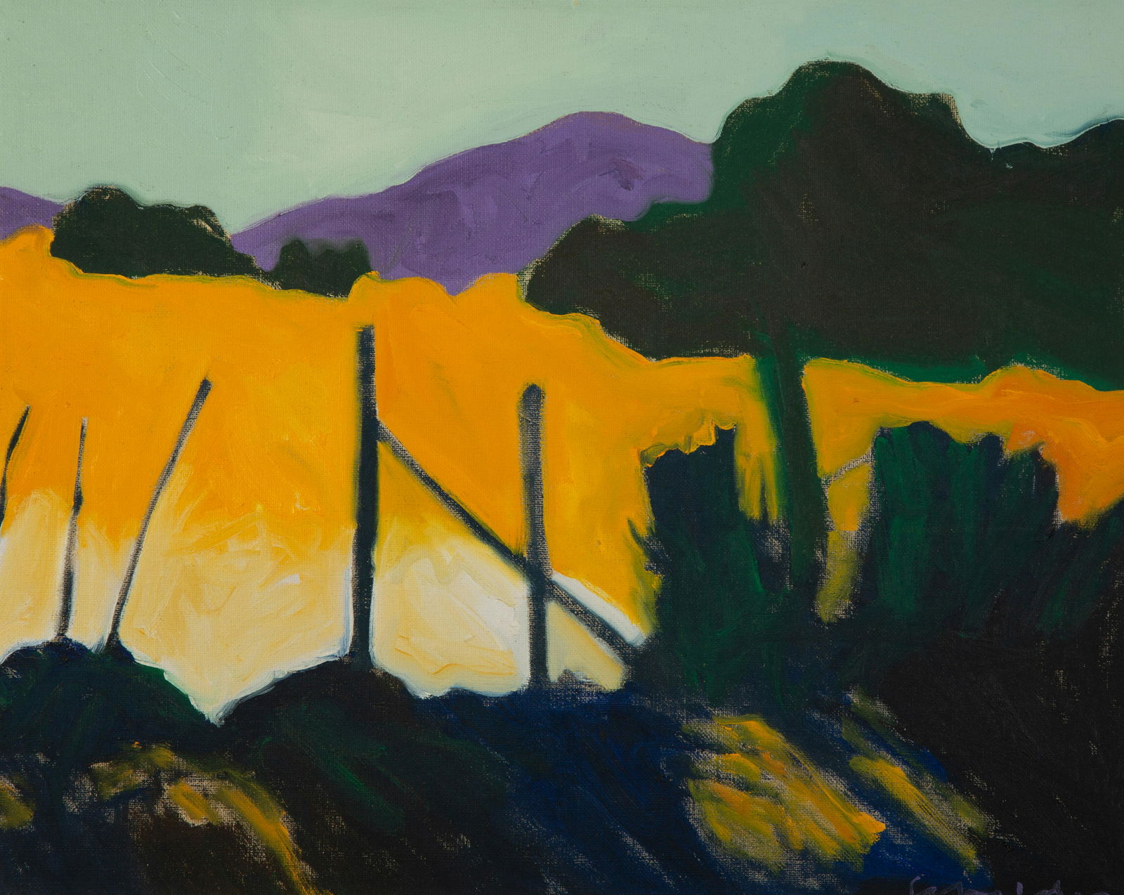 Fritz Scholder (Luiseno, 1937-2005) Landscape, 1978: Fritz Scholder (Luiseno, 1937-2005) Landscape, 1978 acrylic on canvas signed Scholder (lower right); dated (verso) 16 x 20 inches Published: Joshua Charles Taylor, et. al., Fritz Scholder, Rizzoli, Ne