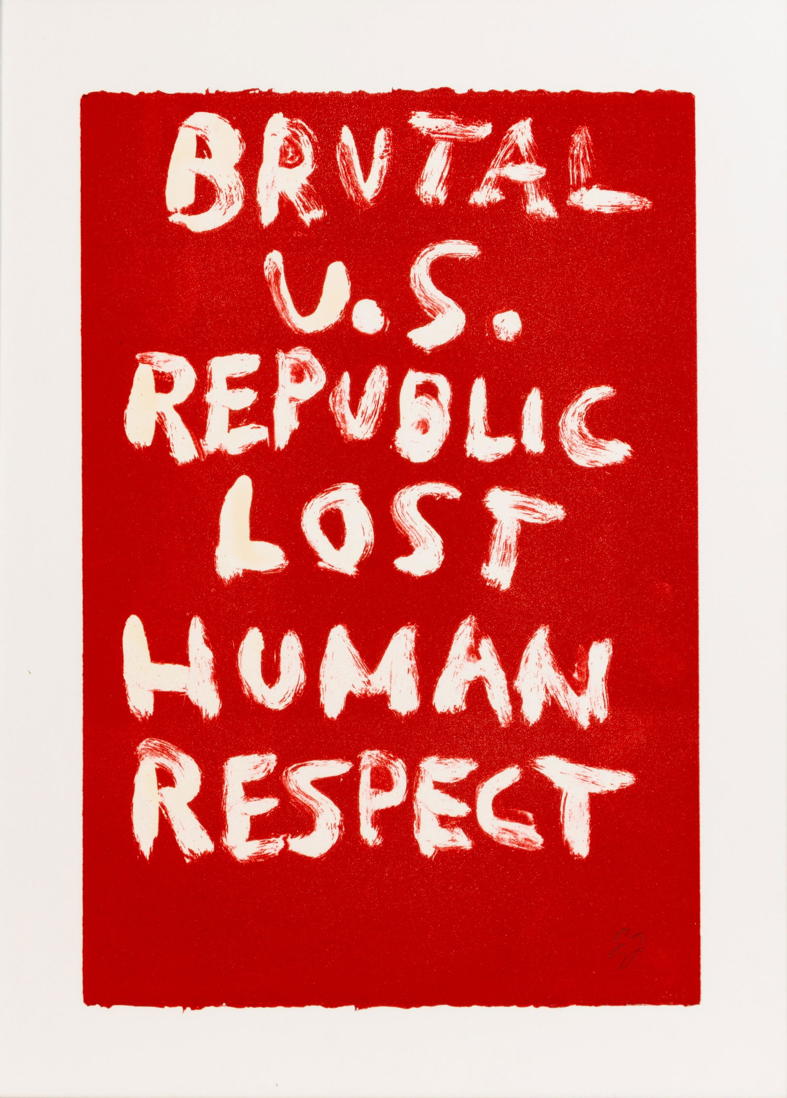 Edgar Heap of Birds, Hock E Aye Vi (Southern Cheyenne, b. 1956) Brutal U.S. Republic Lost Human (1 of 4)