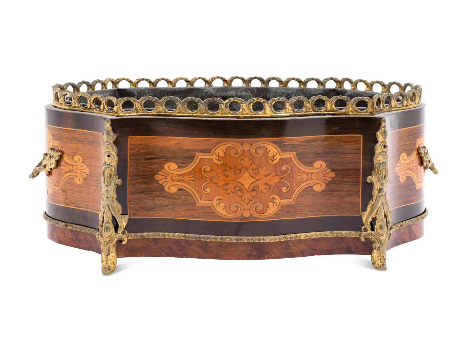 A Napoleon III Gilt Metal Mounted Marquetry Jardiniere   (1 of 9)