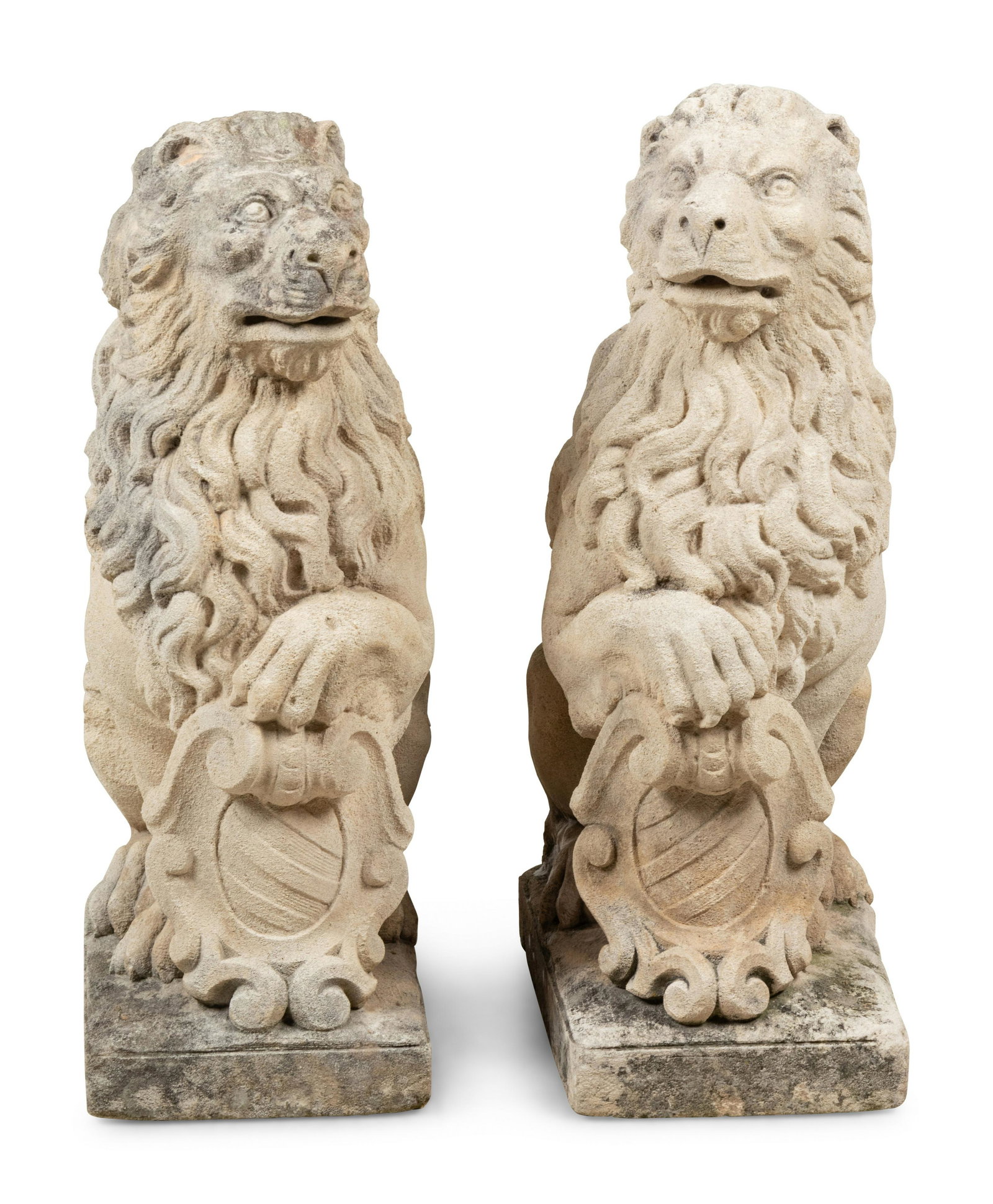 A Pair of Cast Stone Model Lions (1 of 11)