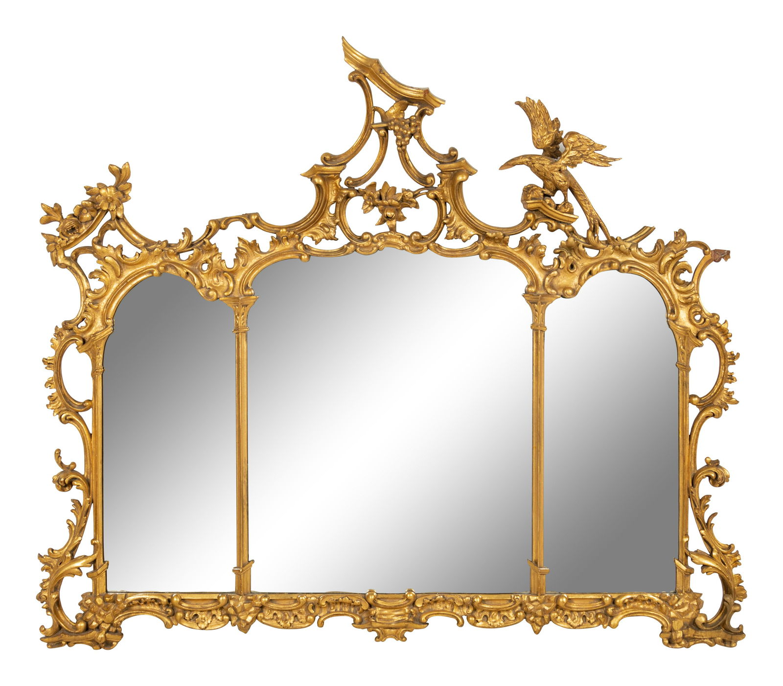A George III Style Giltwood Three-Panel Mirror   (1 of 11)