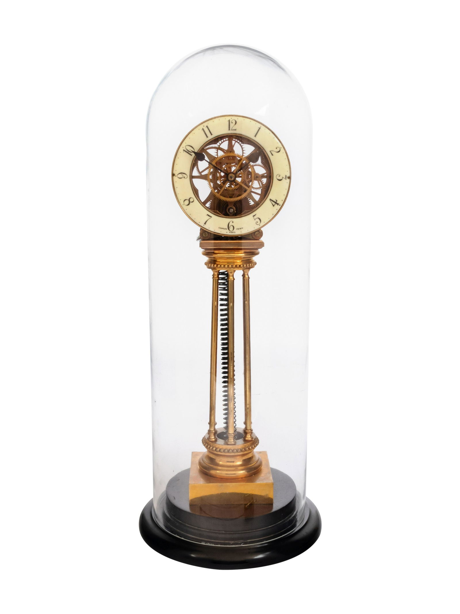 A French Brass Pillar Skeleton Clock (1 of 5)